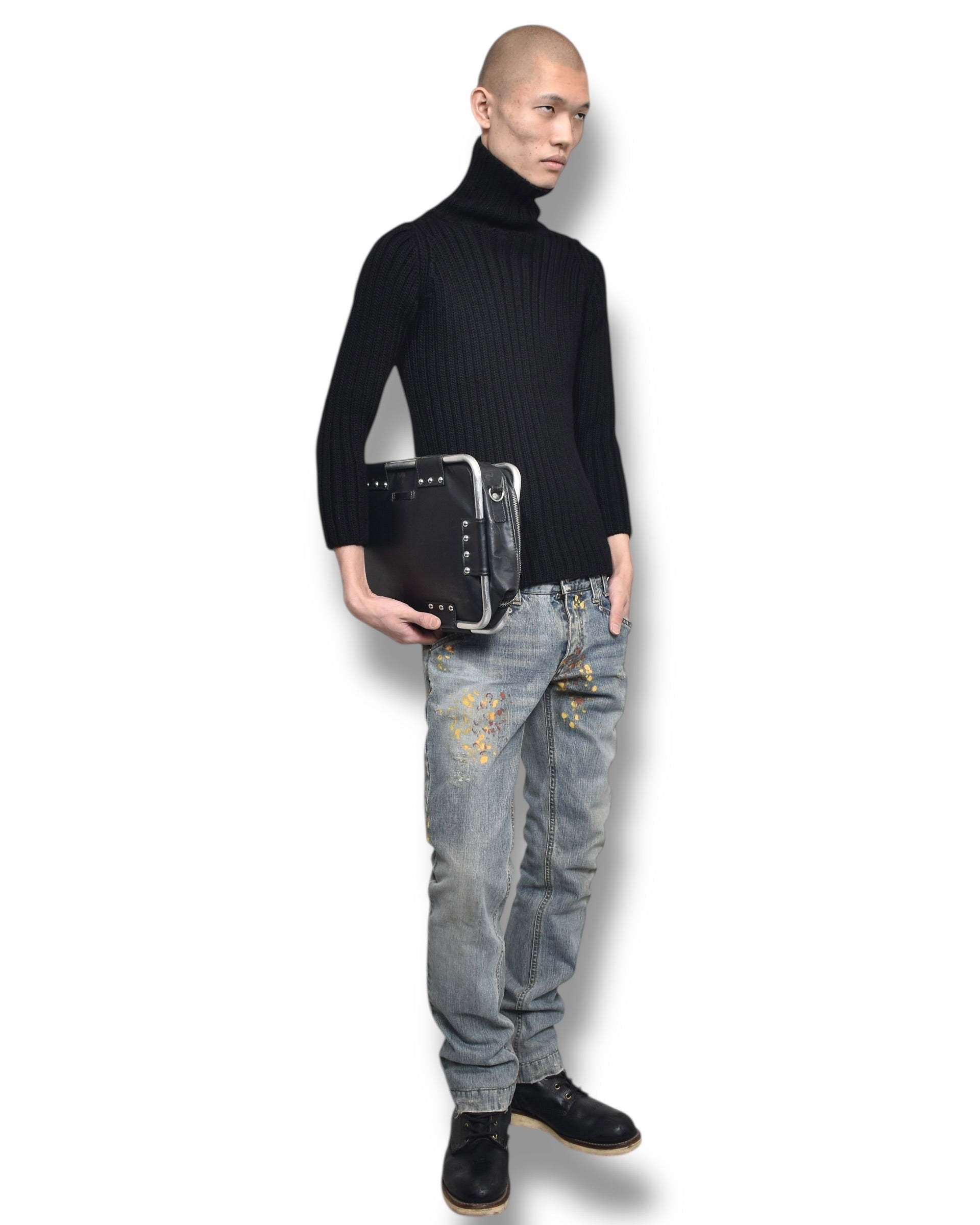 DOLCE&GABBANA painted denim pants