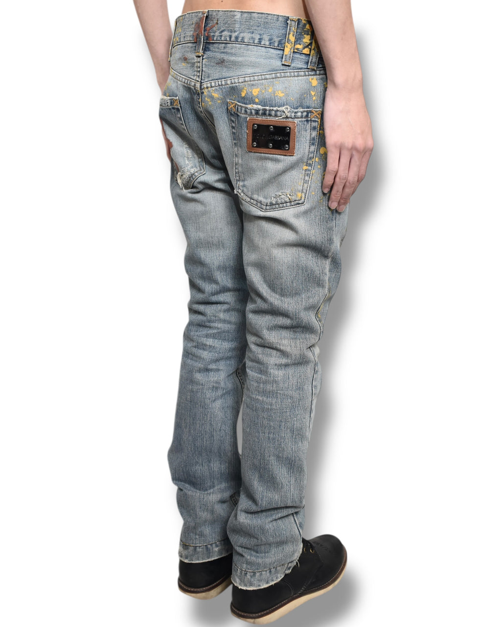 DOLCE&GABBANA painted denim pants