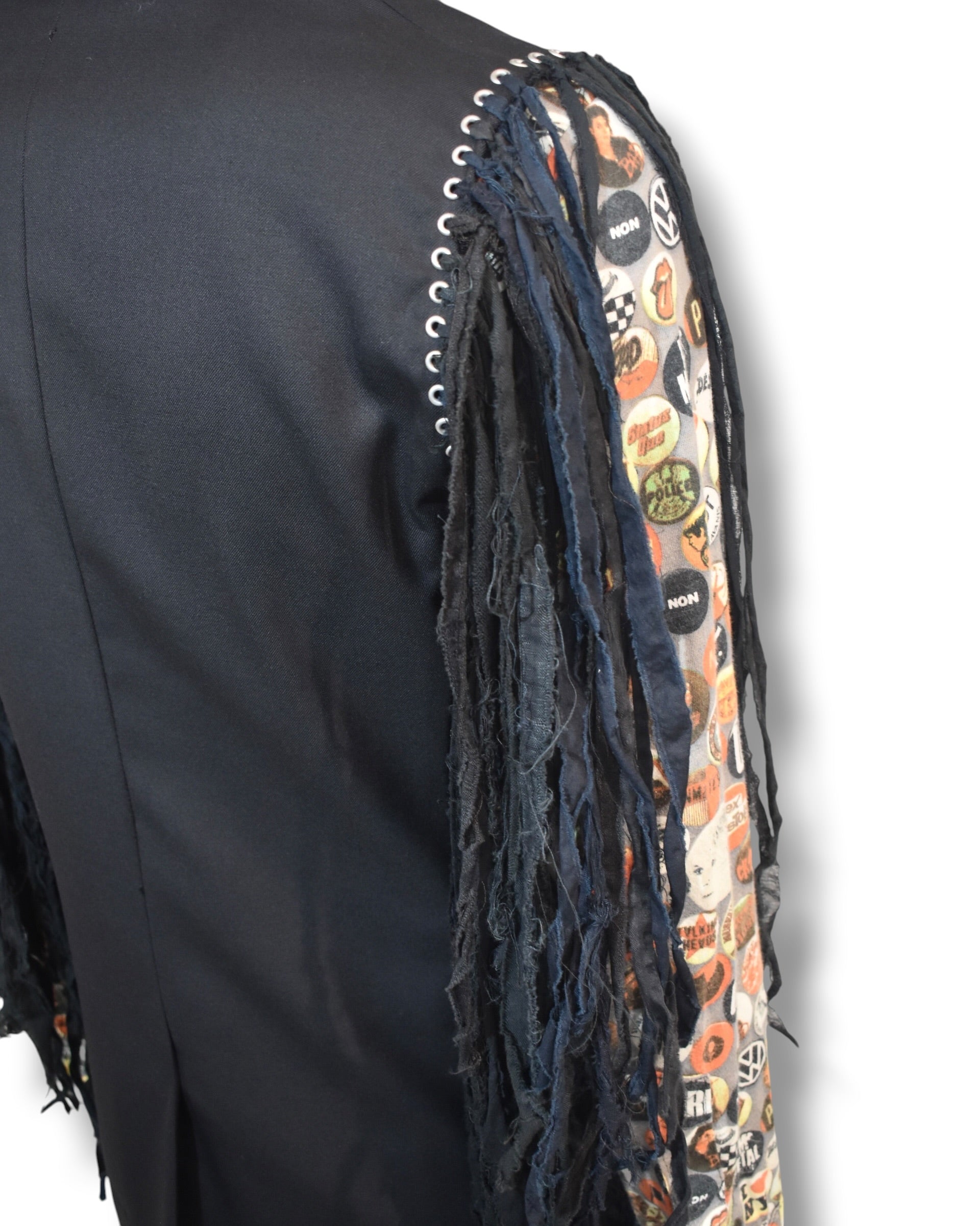 PHENOMENON fringe sleeve tailored jacket