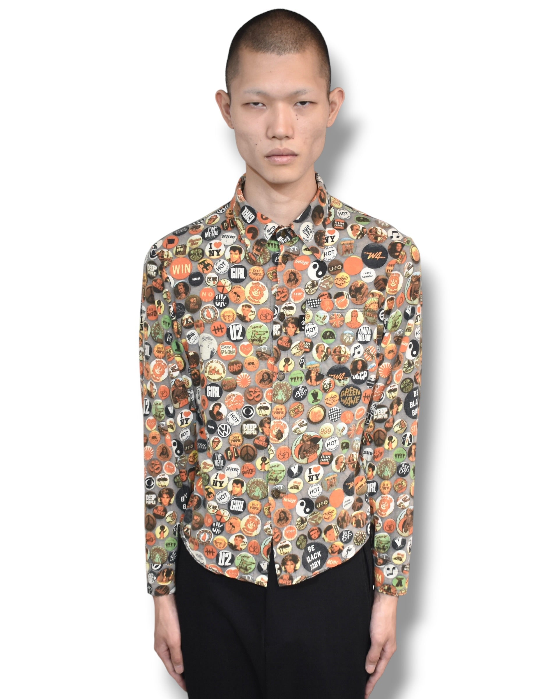 DEXTER WONG badge Trompe l'oeil shirt
