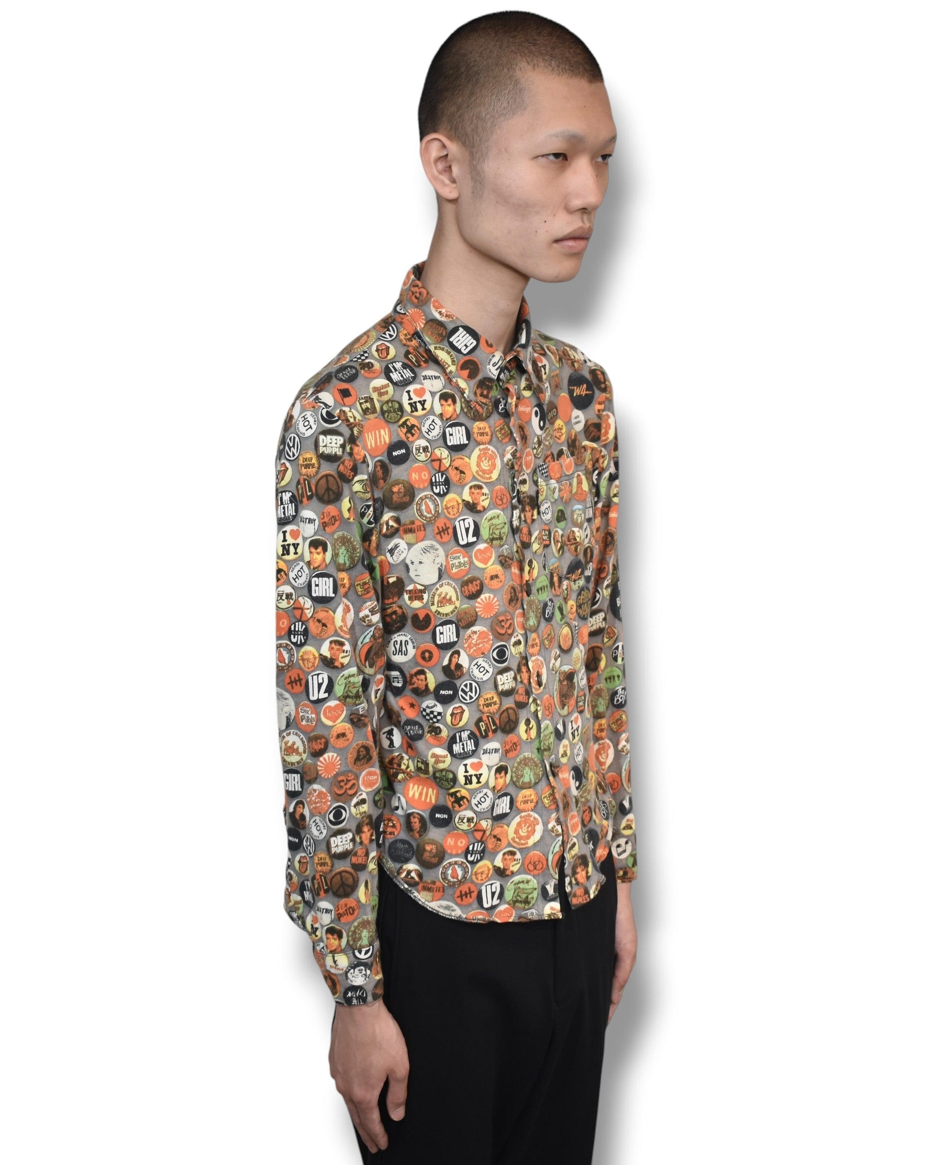DEXTER WONG badge Trompe l'oeil shirt