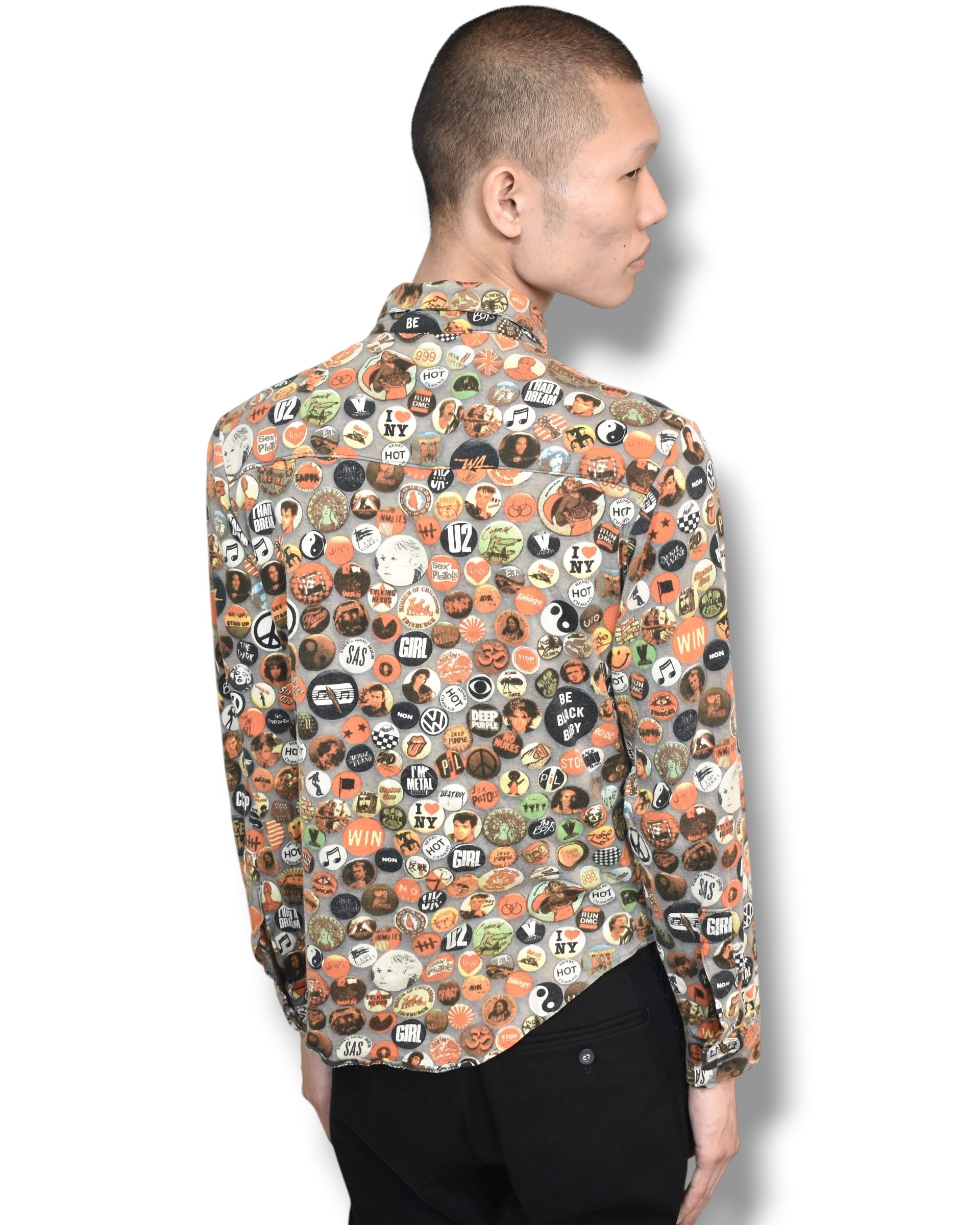 DEXTER WONG badge Trompe l'oeil shirt