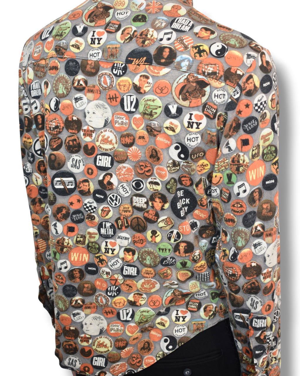 DEXTER WONG badge Trompe l'oeil shirt