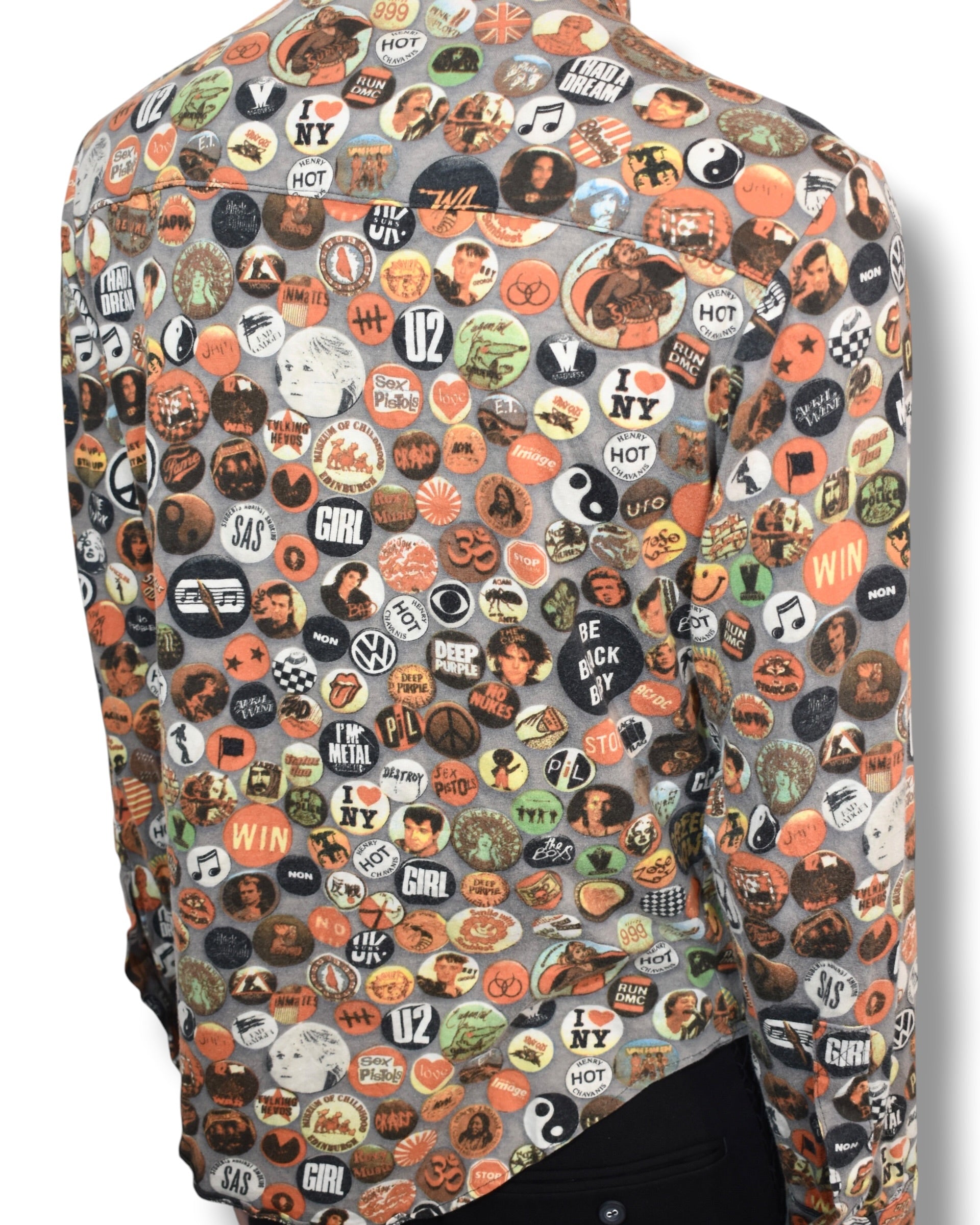 DEXTER WONG badge Trompe l'oeil shirt