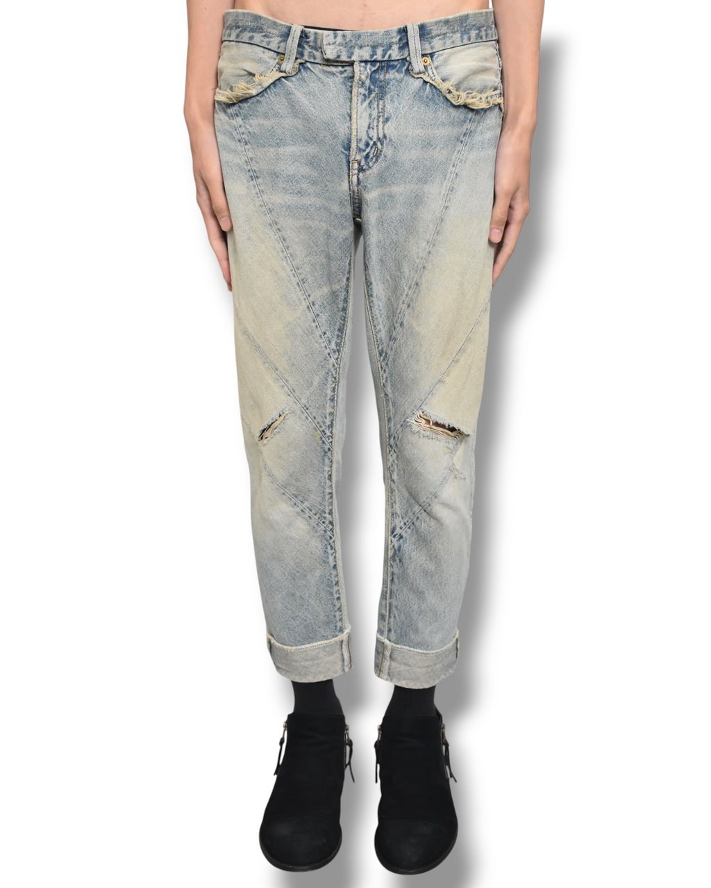 12aw UNDERCOVER faded denim pants