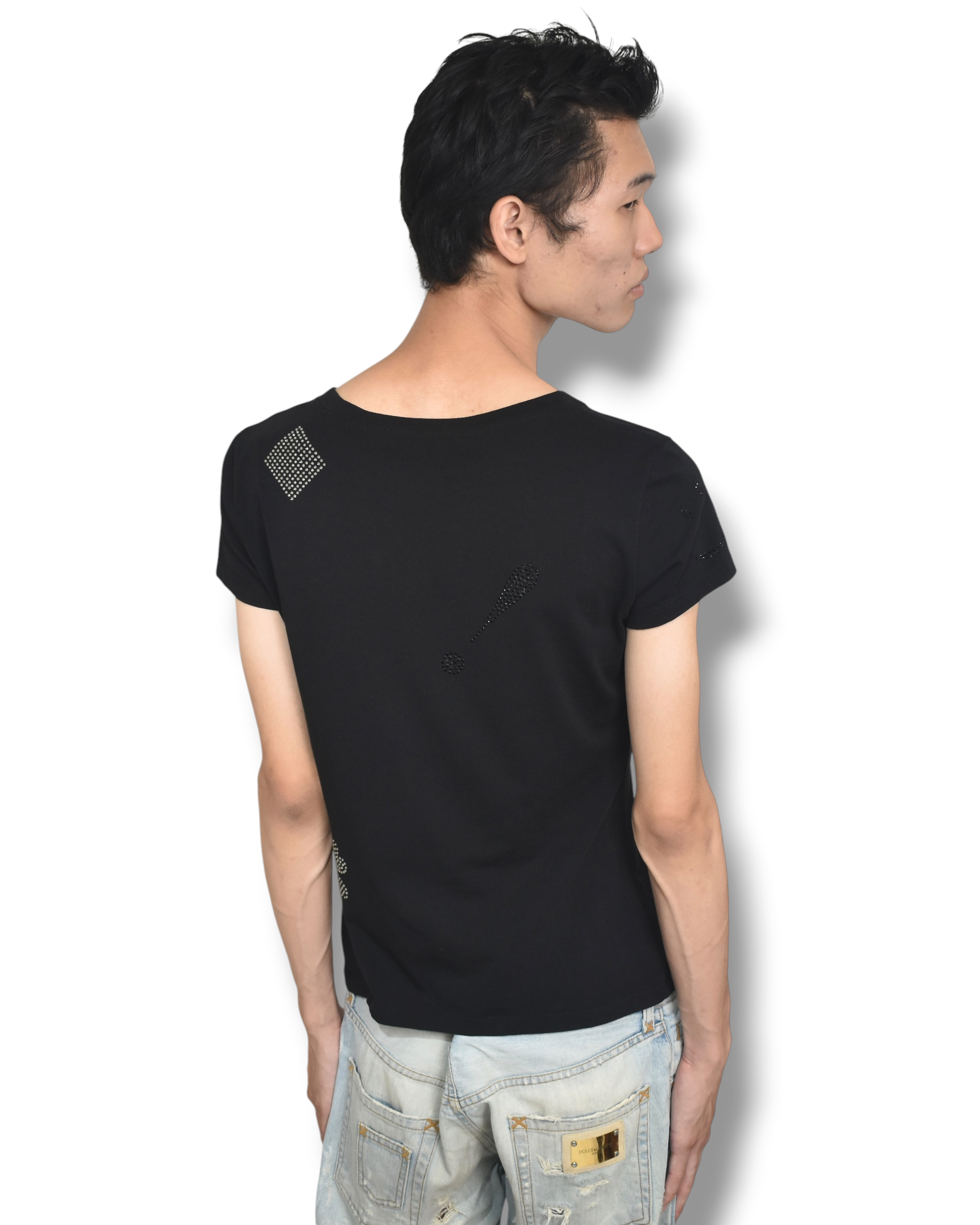LOVE MOSCHINO rhinestone docking t-shirt