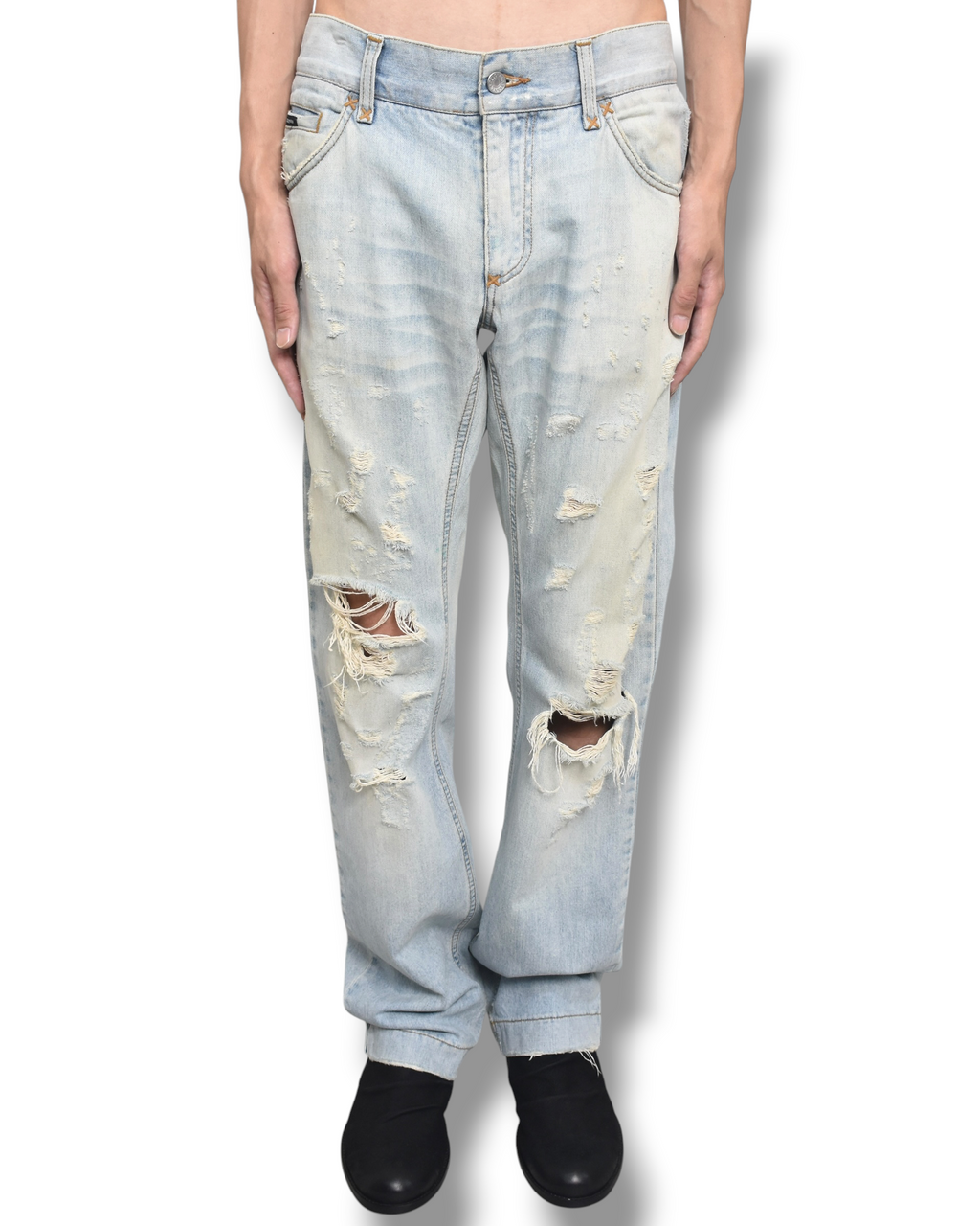 DOLCE&GABBANA  faded denim pants