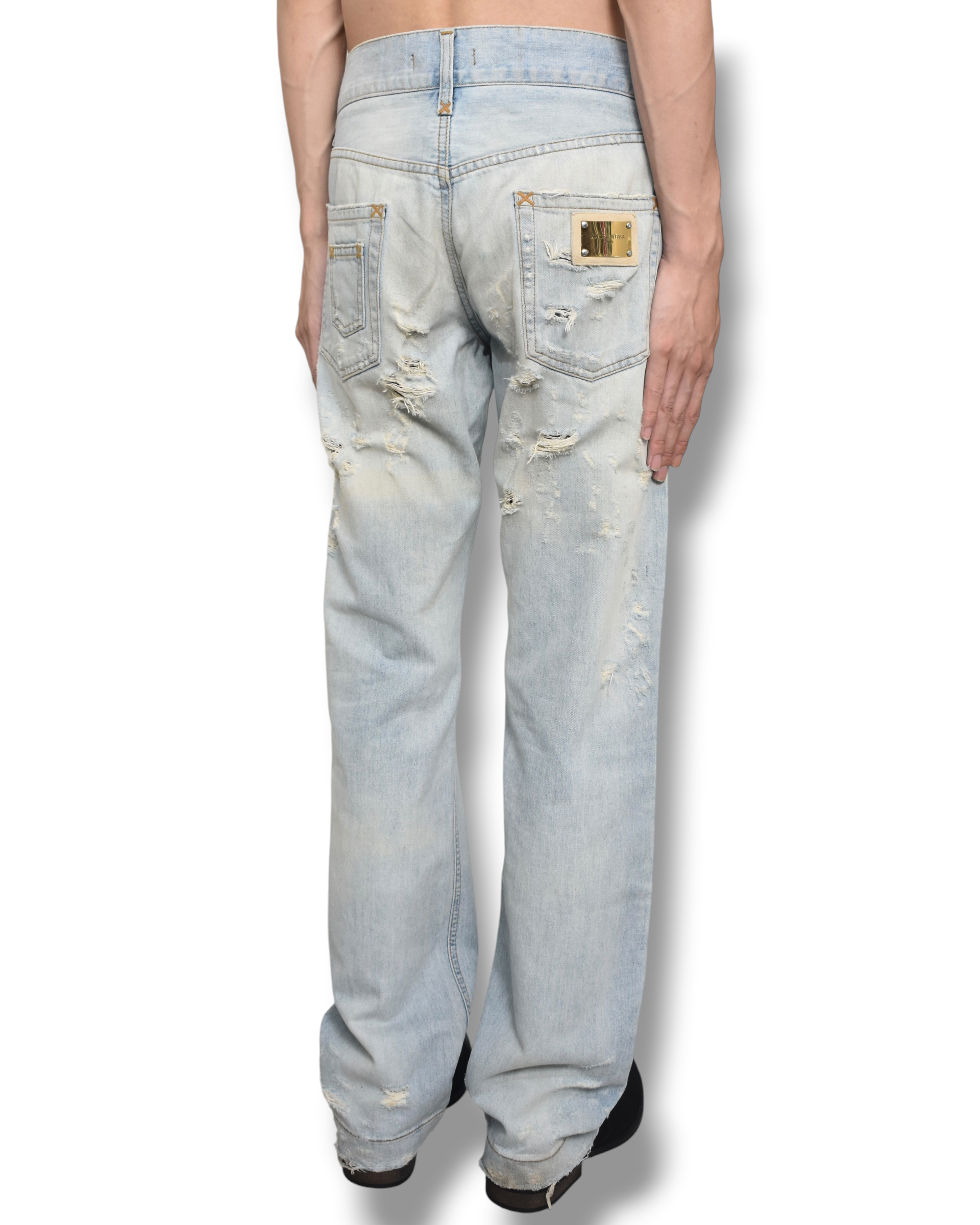 DOLCE&GABBANA  faded denim pants