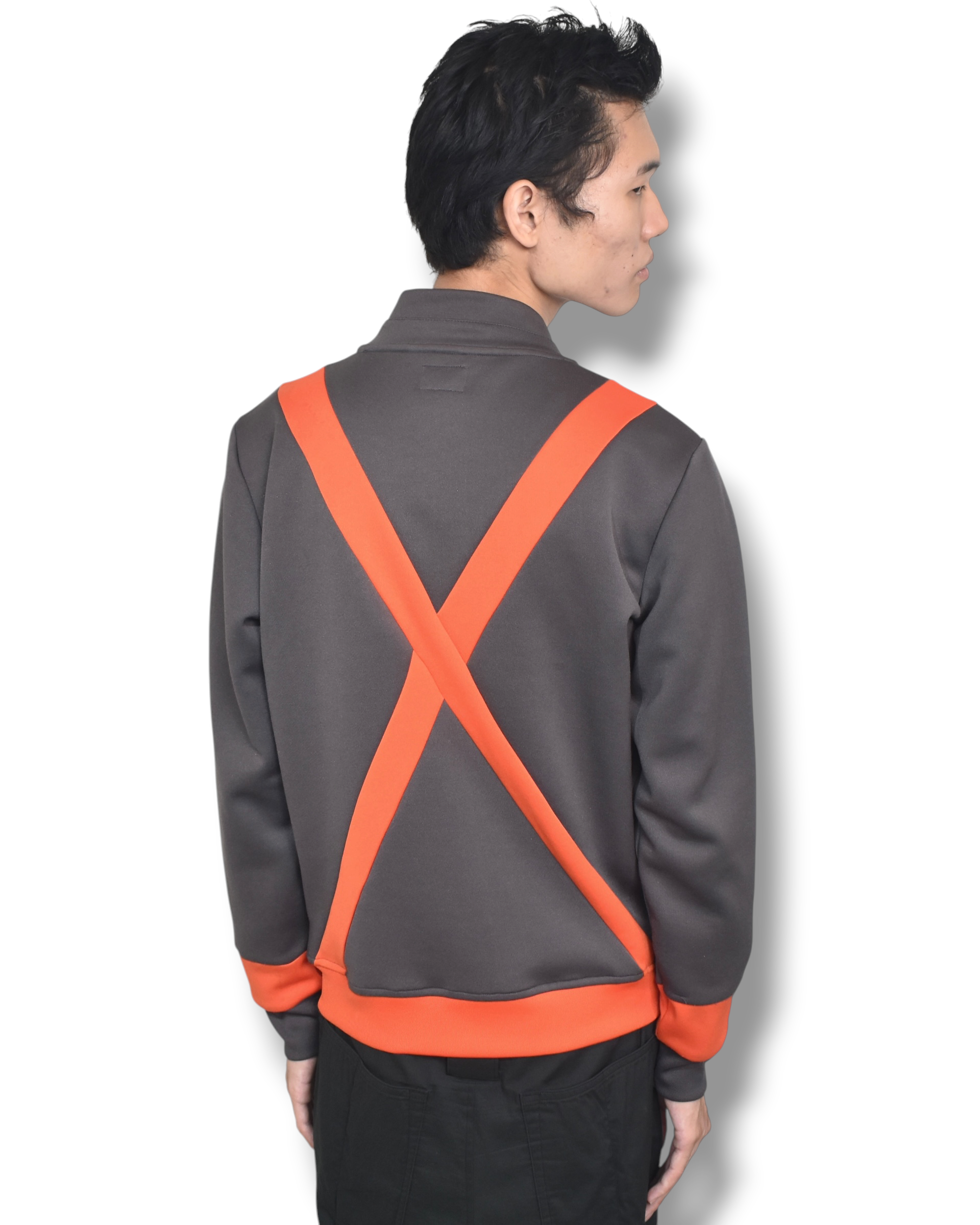 DIESEL cross-lined zip up track brouson