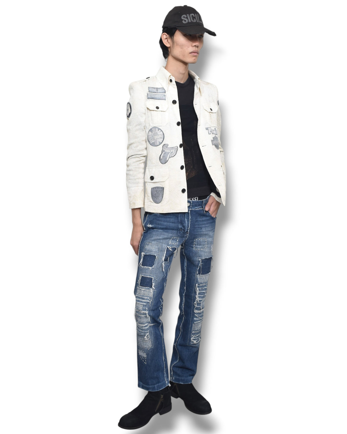DOLCE&GABBANA damaged denim pants