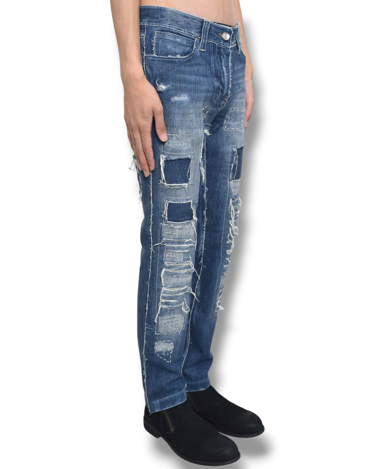 DOLCE&GABBANA damaged denim pants
