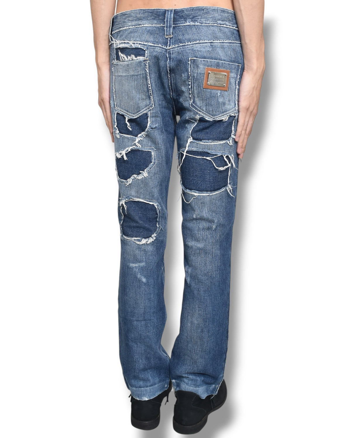 DOLCE&GABBANA damaged denim pants