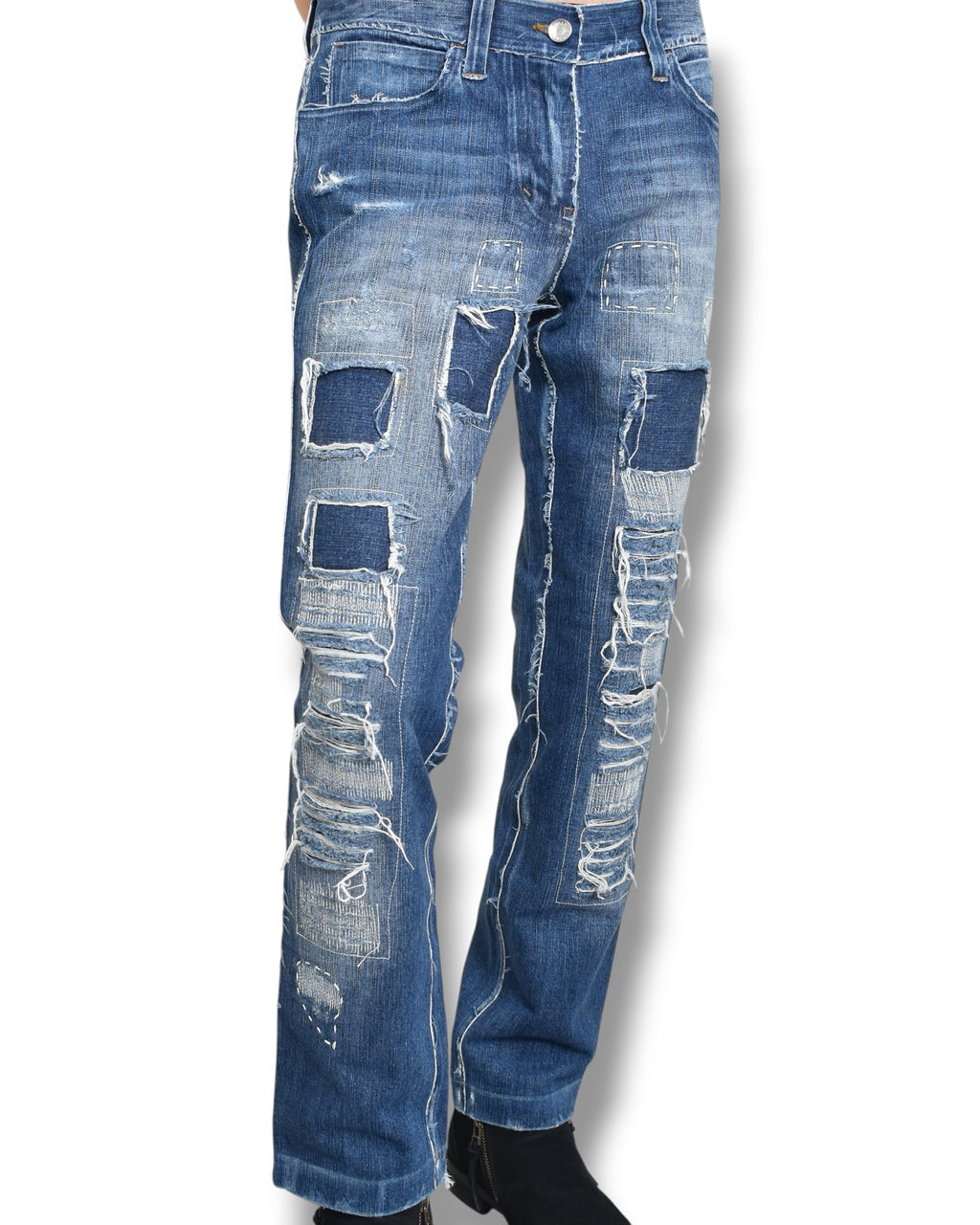 DOLCE&GABBANA damaged denim pants