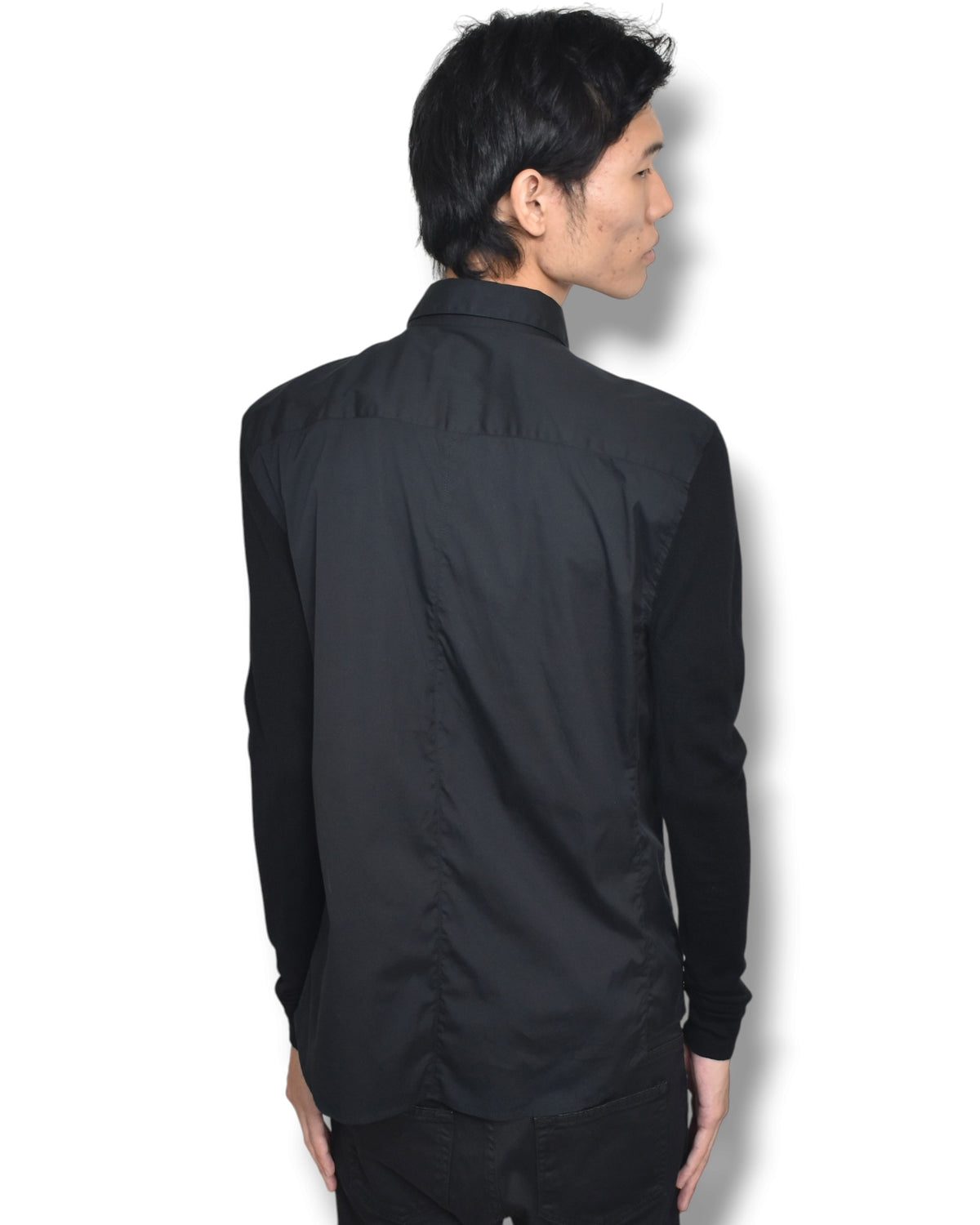 EMPORIO ARMANI knit-sleeve shirt