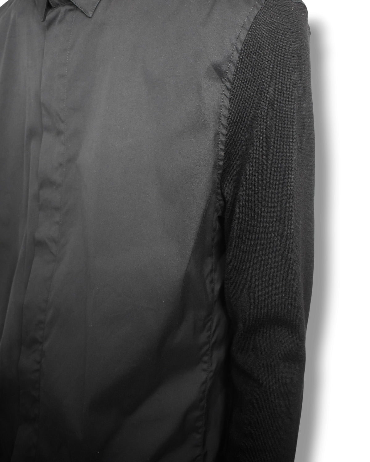 EMPORIO ARMANI knit-sleeve shirt