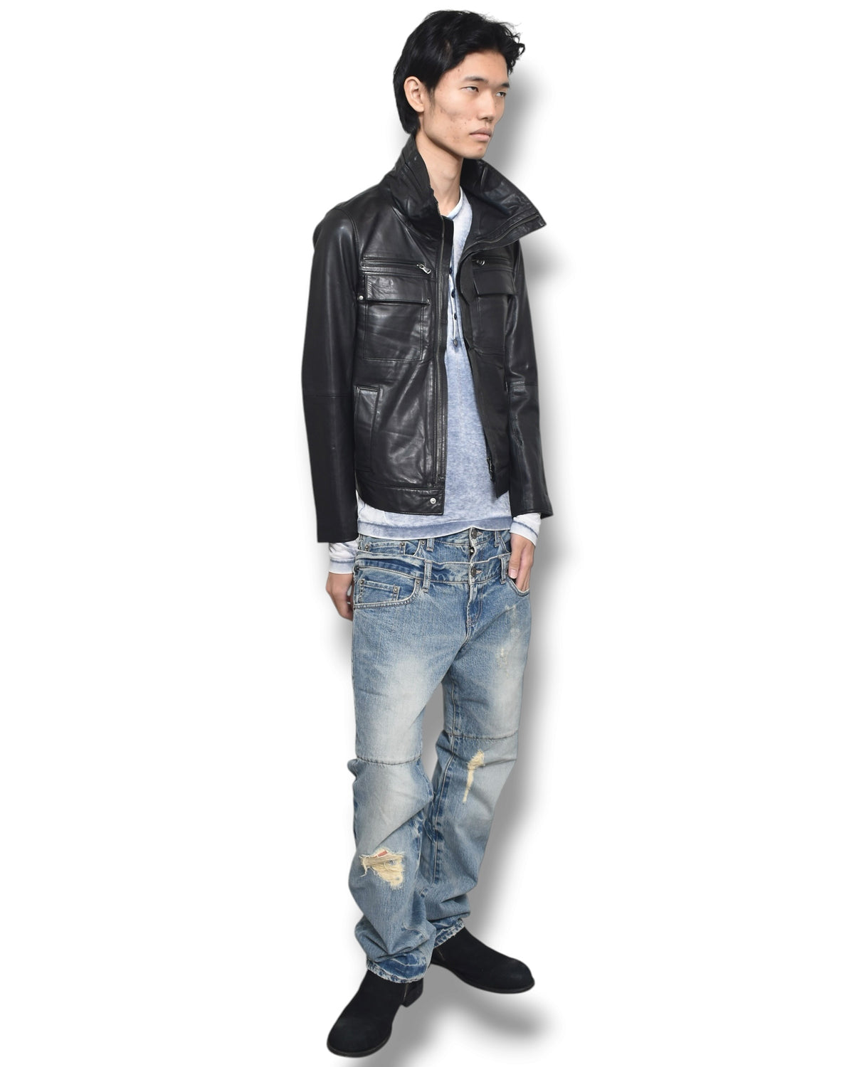 PPFM double-waist denim pants