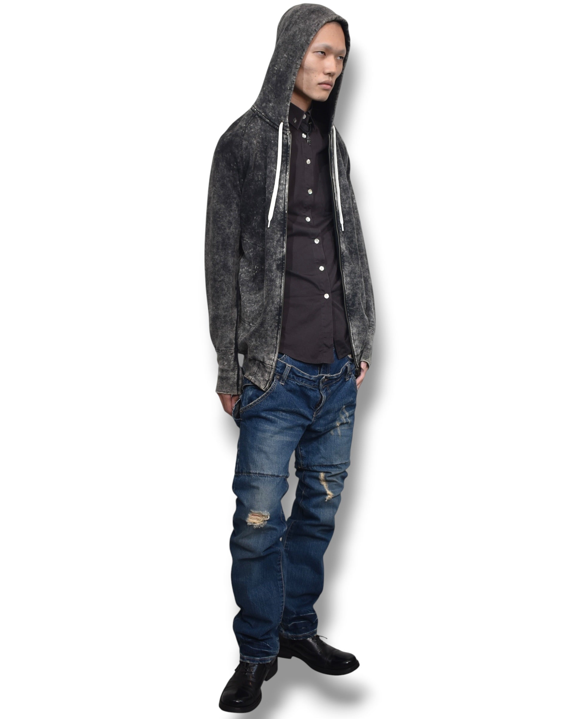 JUVENILEHALLROLLCALL faded zip up hoodie