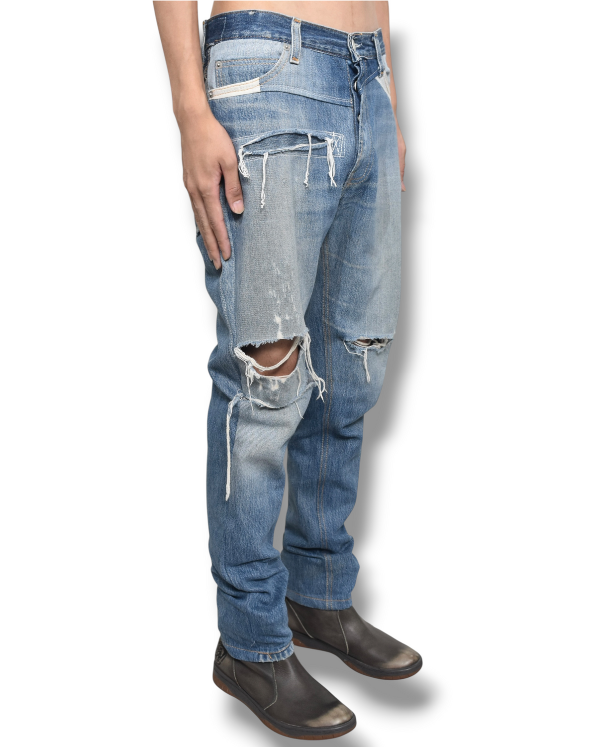 VINTIANDREWS damaged denim pants