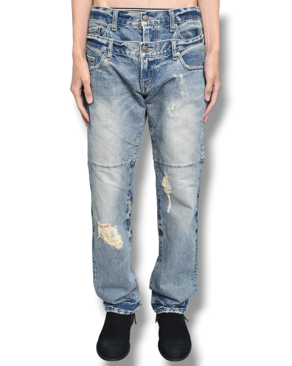 PPFM double-waist denim pants