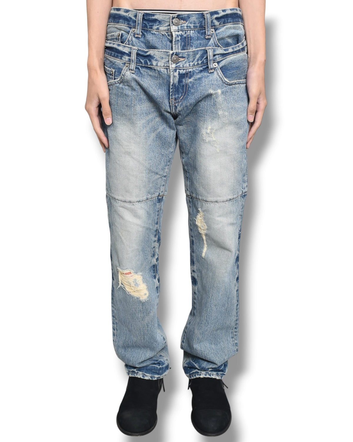 PPFM double-waist denim pants