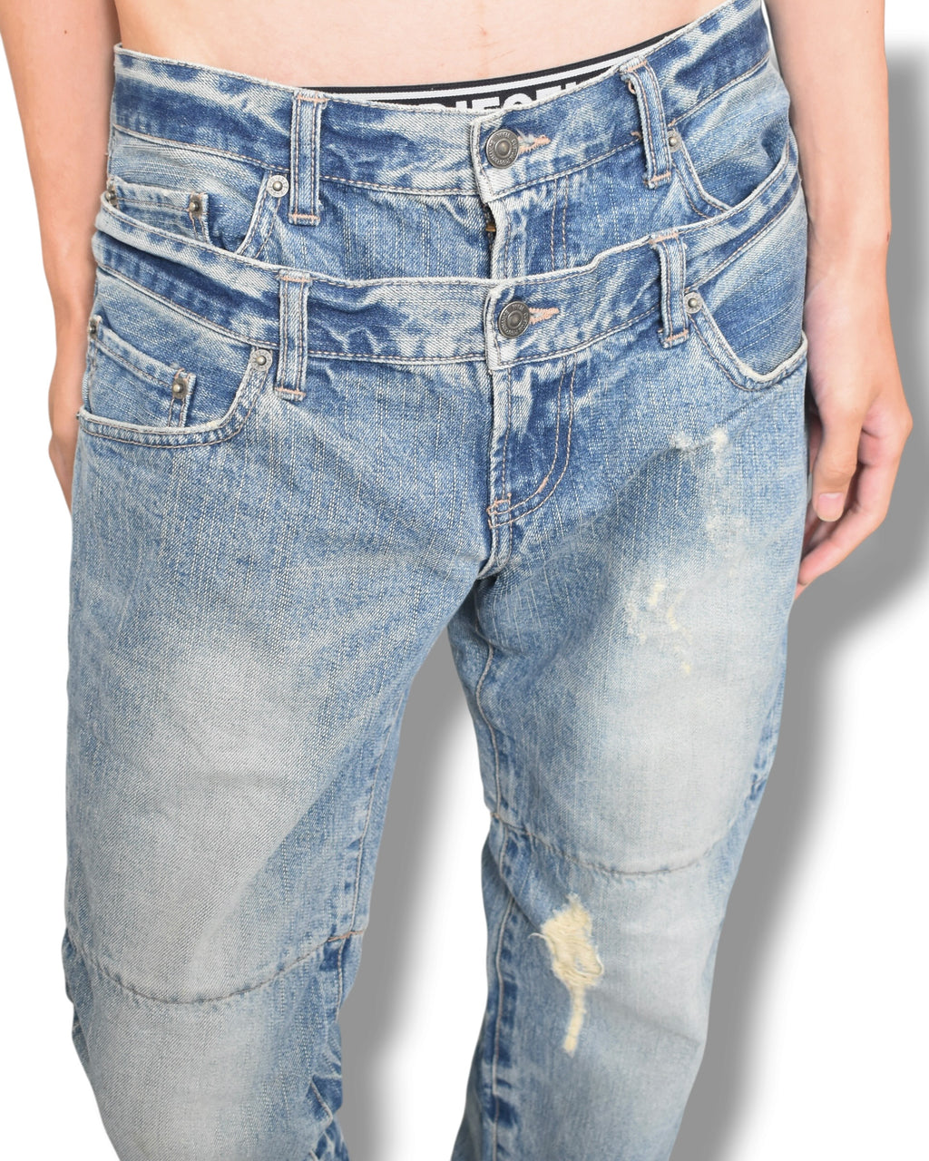 PPFM double-waist denim pants