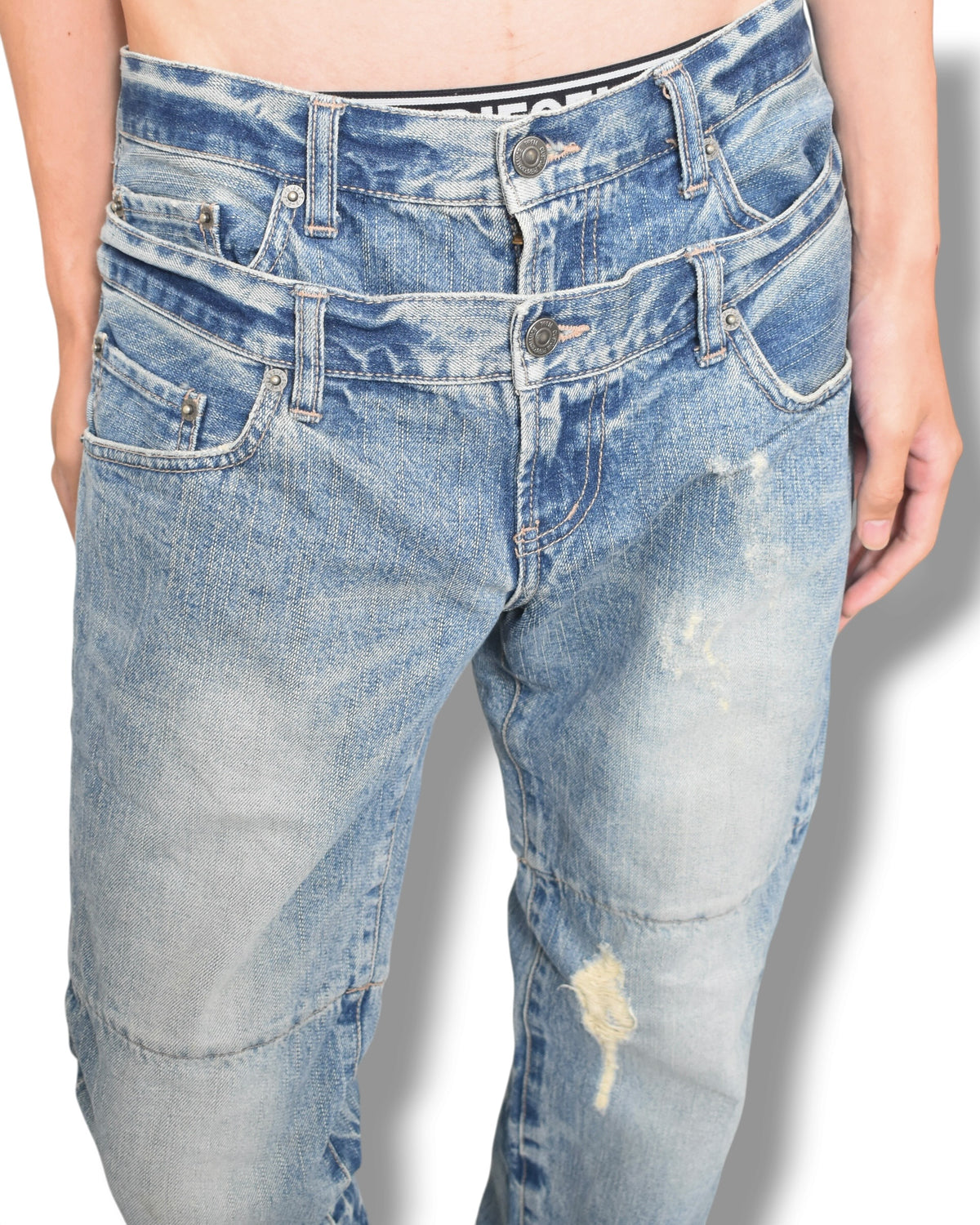 PPFM double-waist denim pants