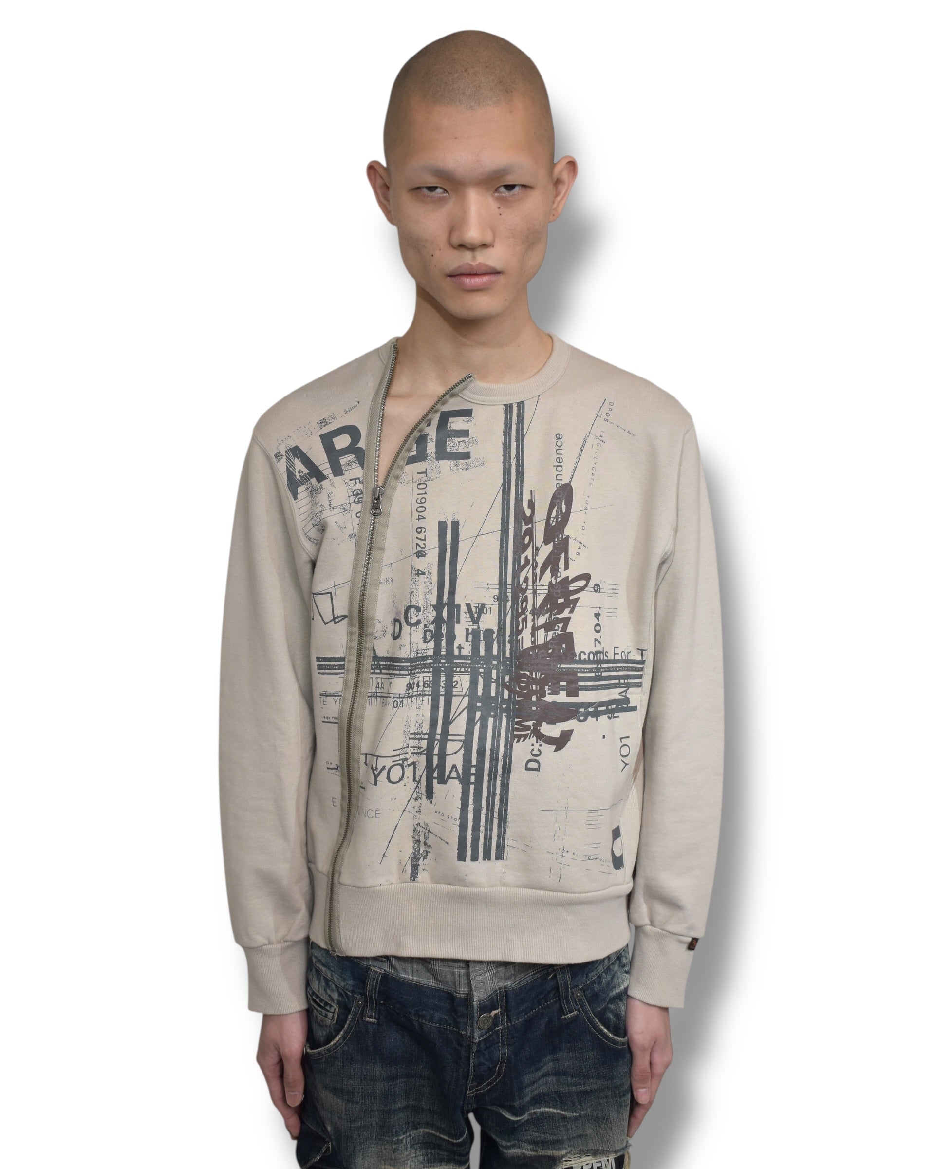 291295＝HOMME zip docking sweat top