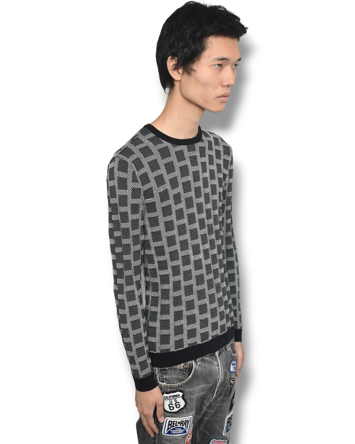 EMPORIO ARMANI waffle knit top