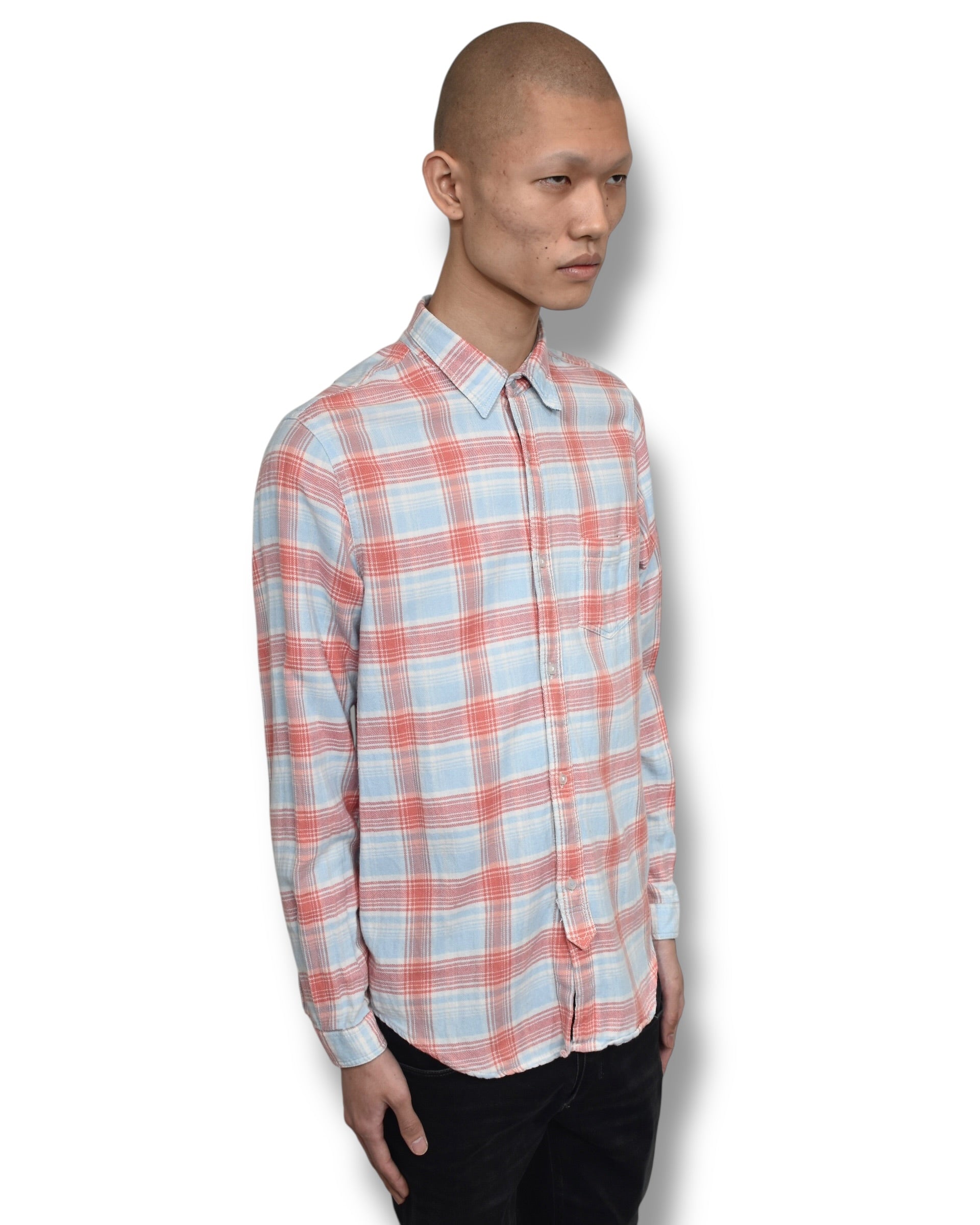 RARE back graphic check shirt