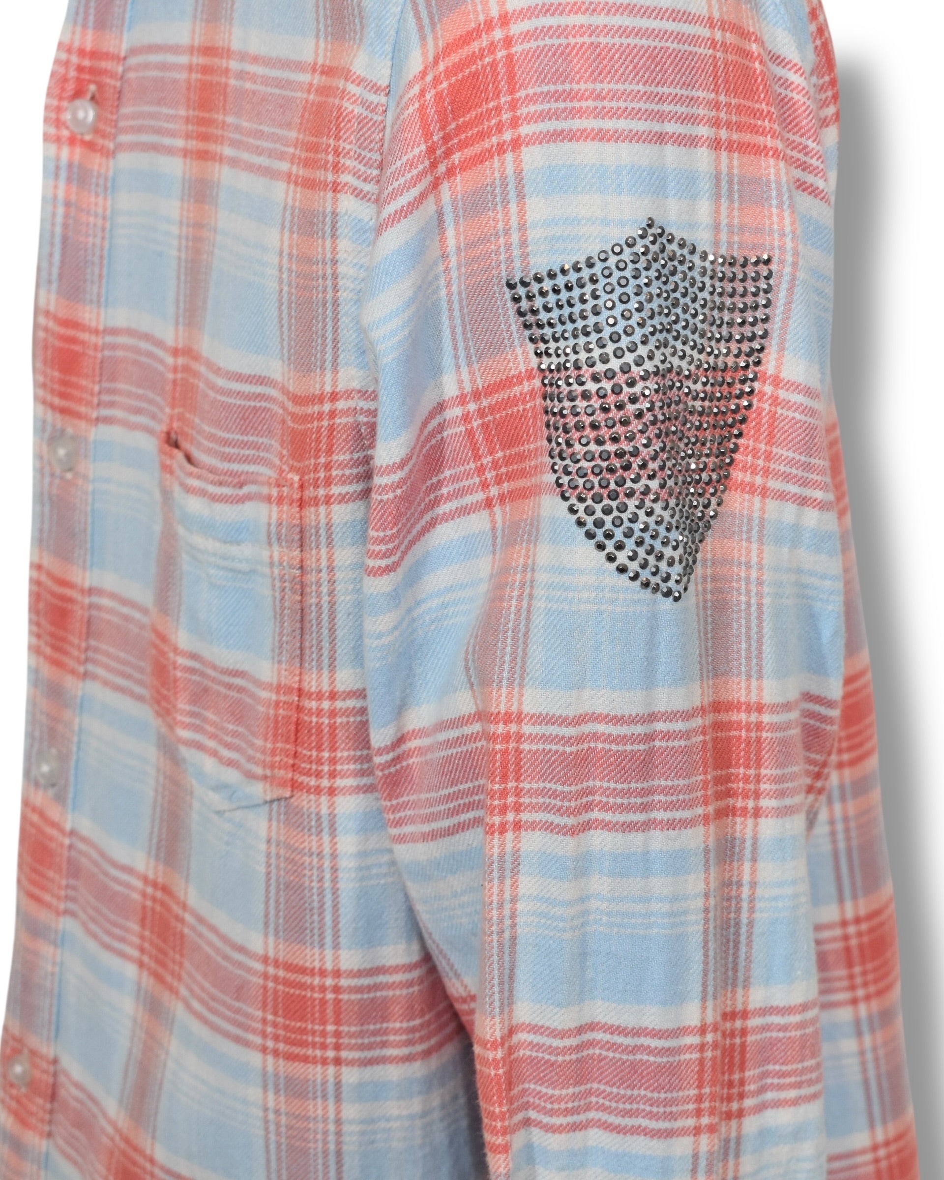 RARE back graphic check shirt