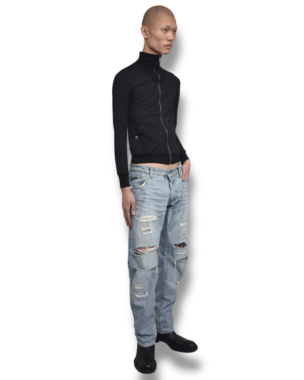 DIESEL drivers lame knit top