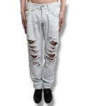 DOLCE&GABBANA crashed denim pants