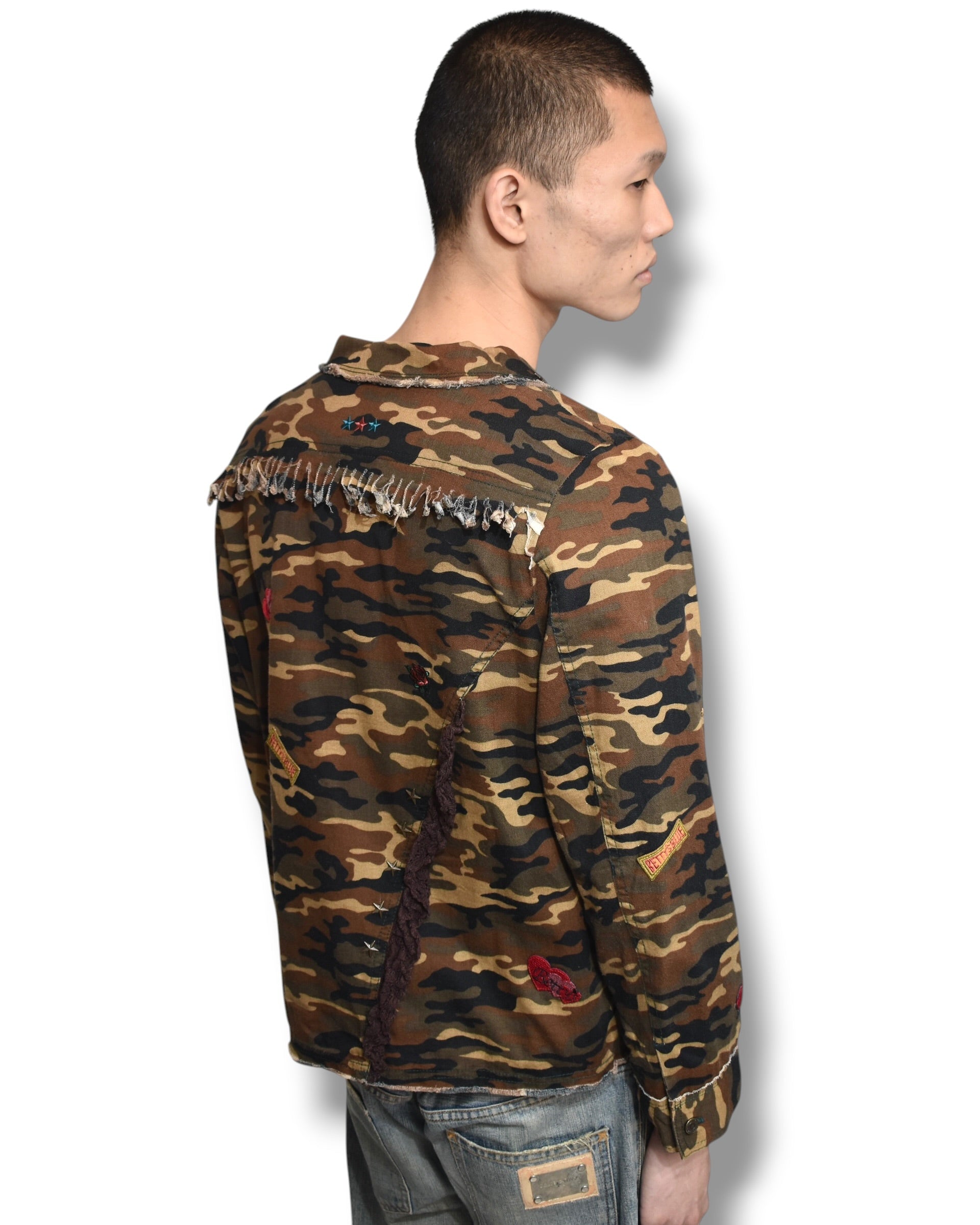 BETTYSBLUE embroidery camo jacket