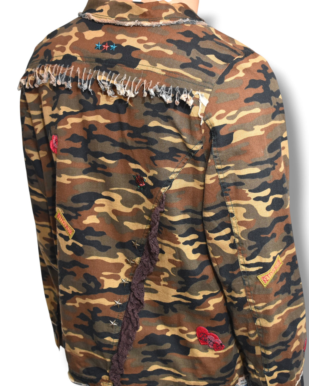 BETTYSBLUE embroidery camo jacket