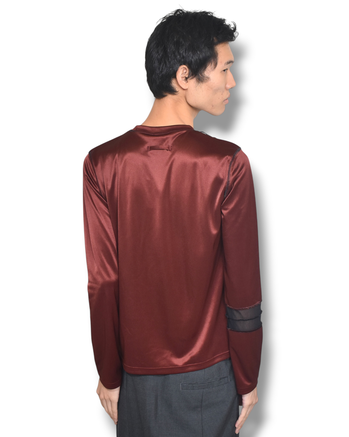 JEAN PAUL GAULTIER HOMME mesh switching long sleeve top