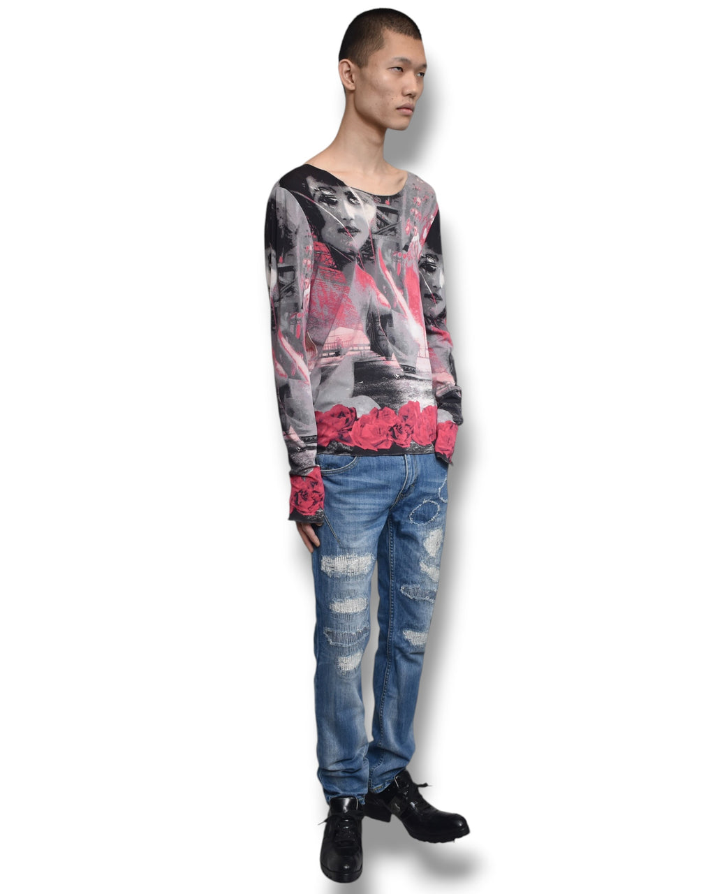 JPG CLASSIQUE second skin graphic long sleeve top