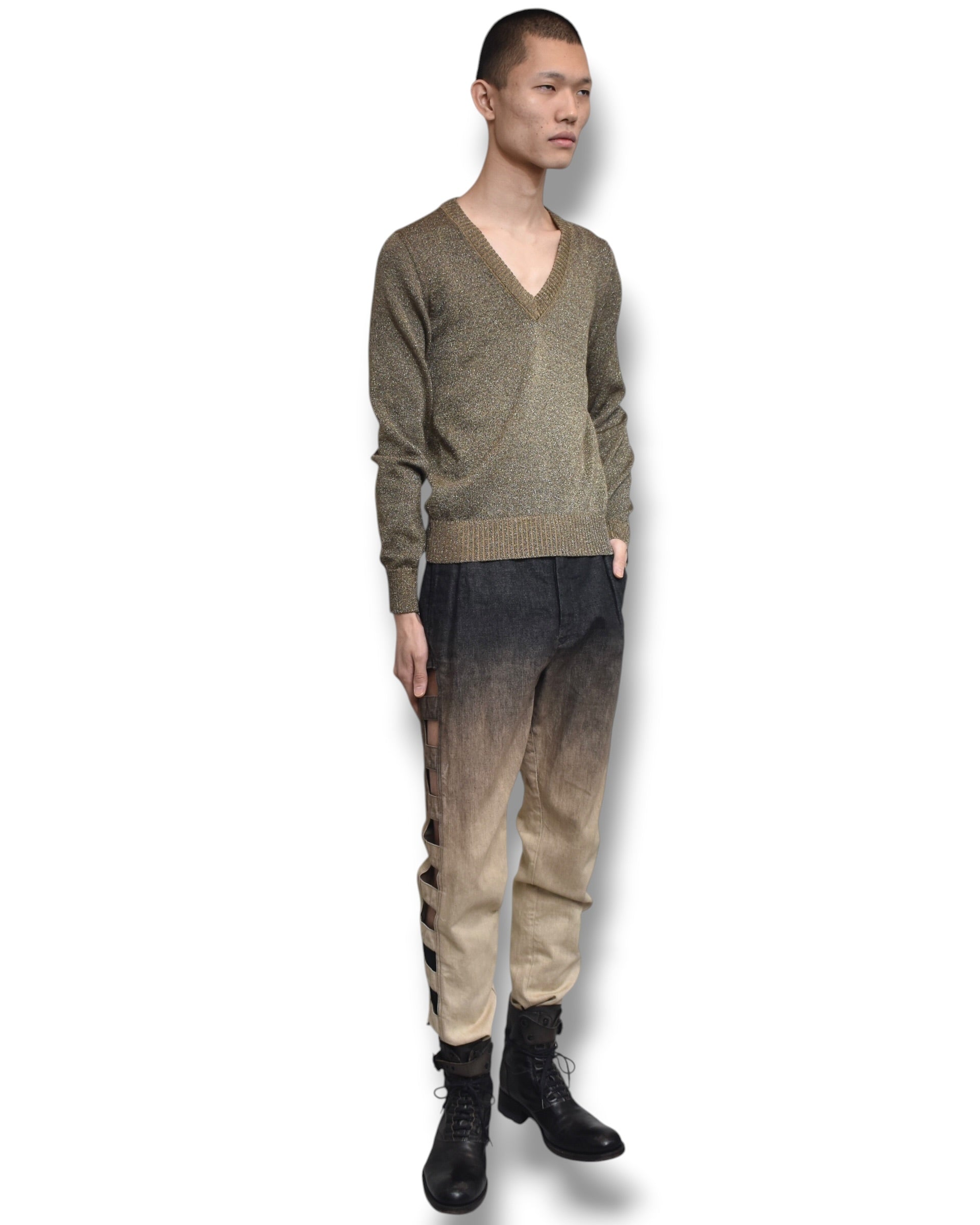 13SS LIMI FEU gradation cutting denim pants