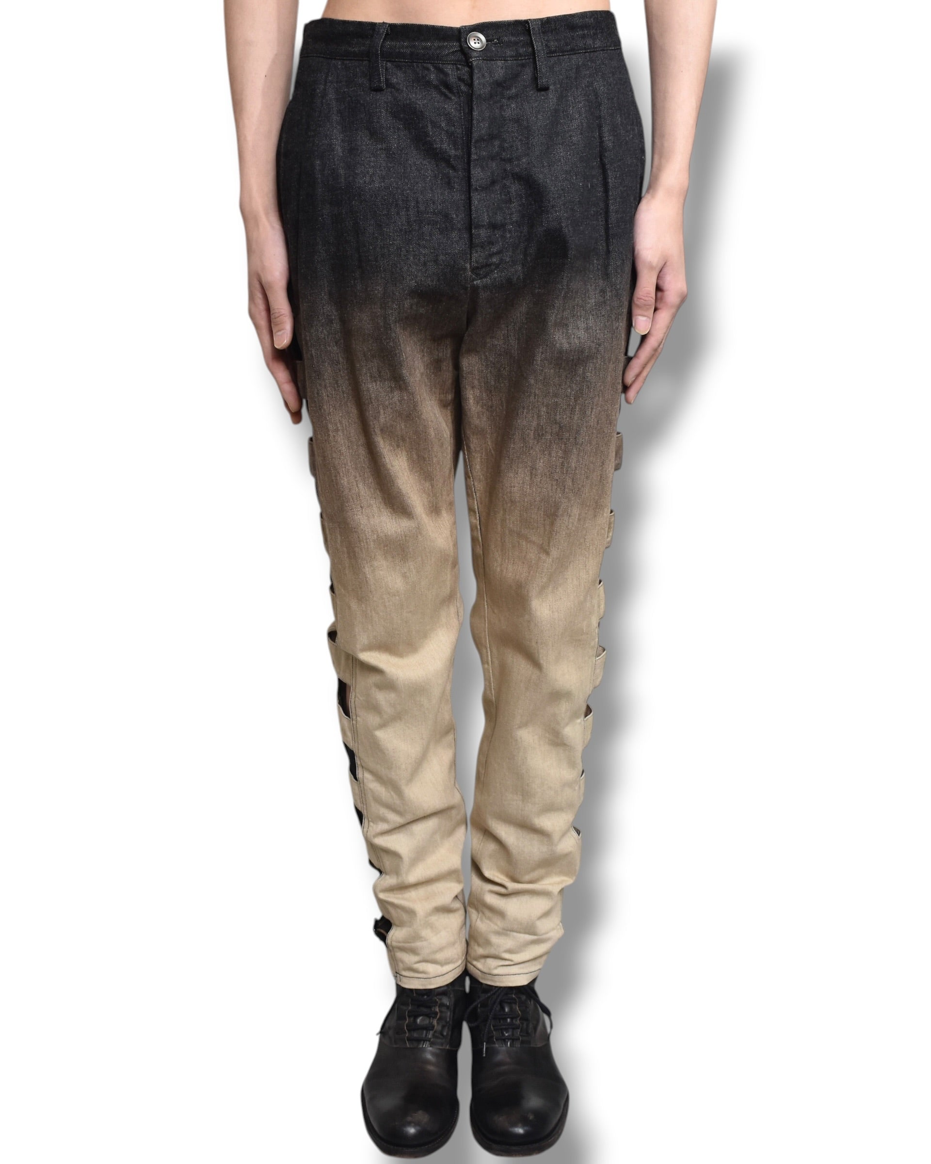 13SS LIMI FEU gradation cutting denim pants