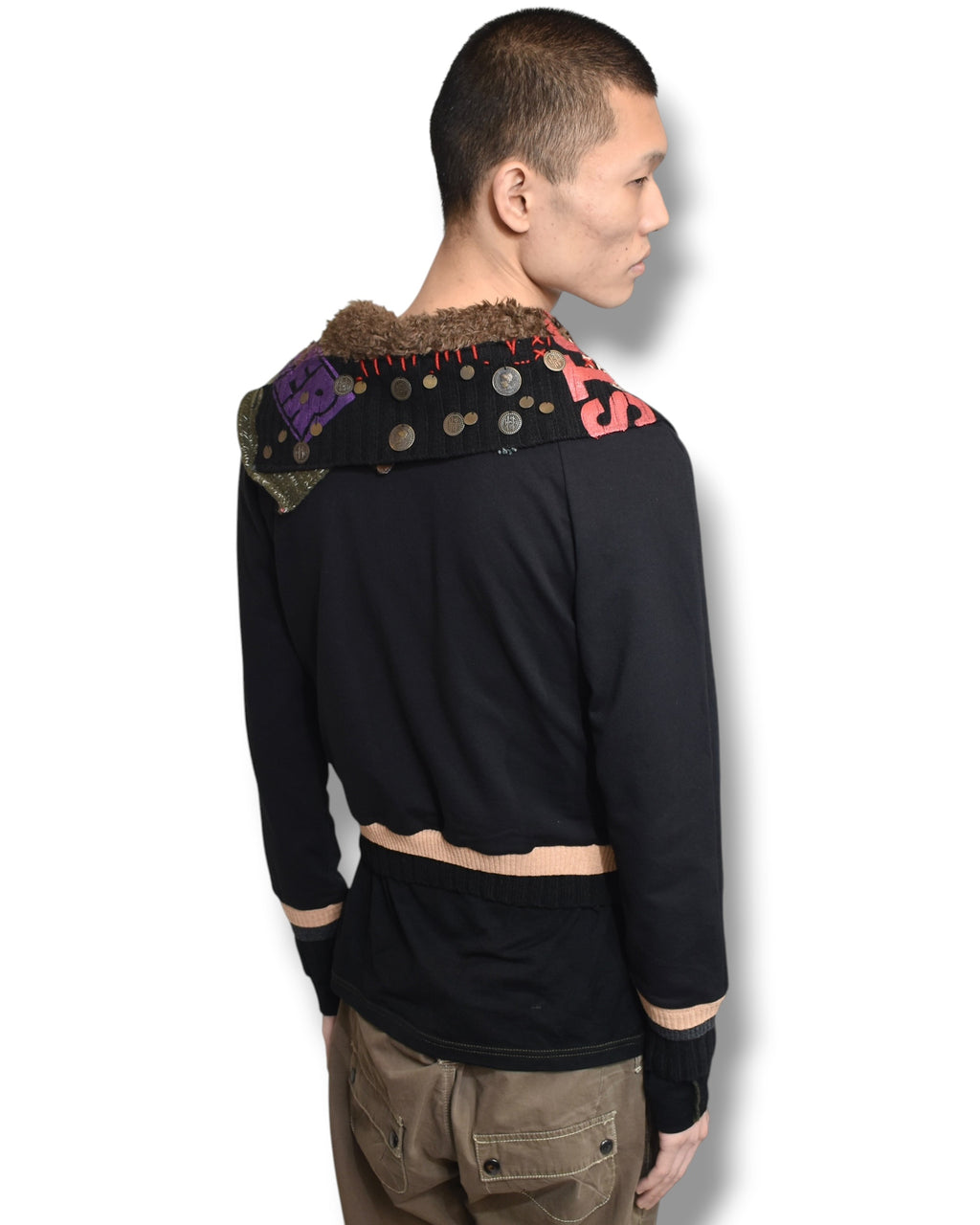vintage zip up knitted blouson