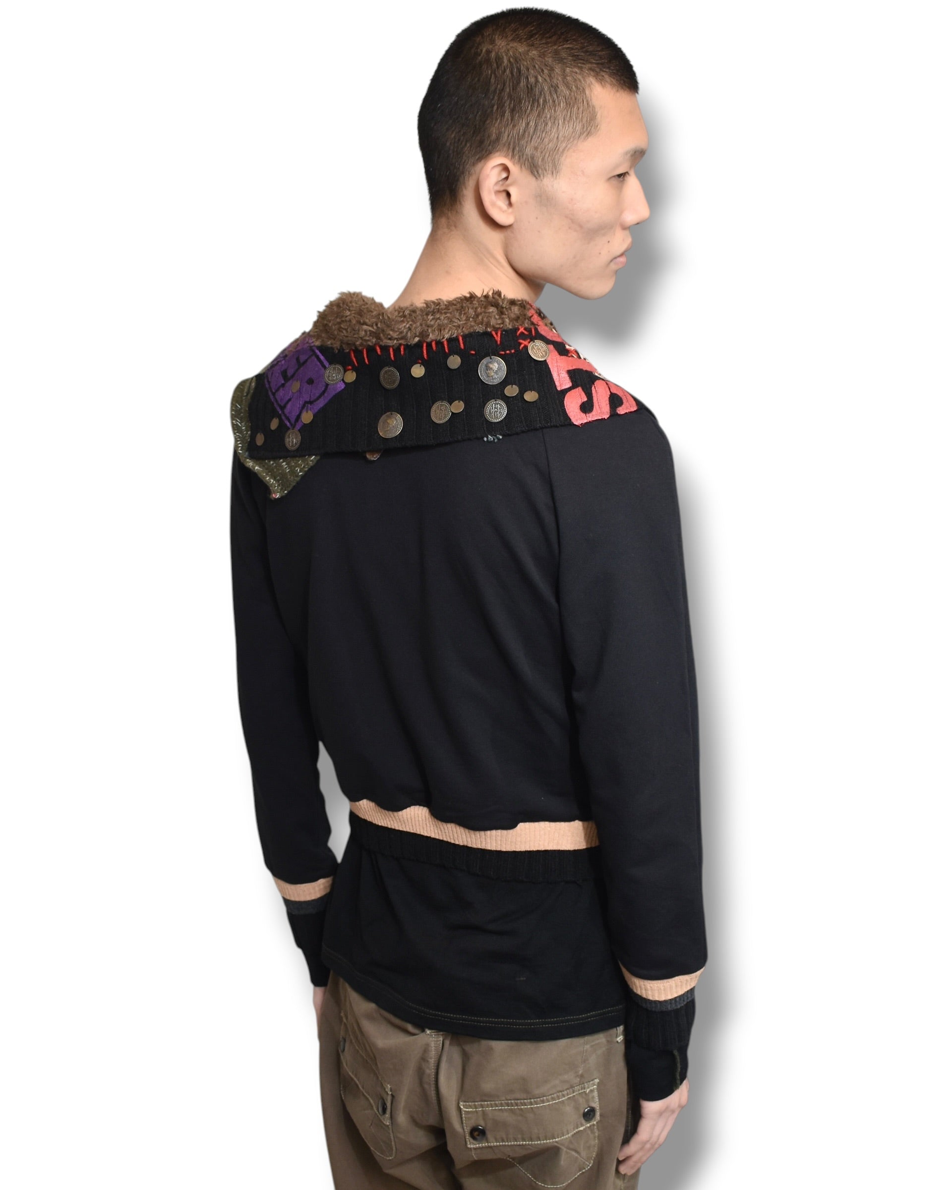 vintage zip up knitted blouson
