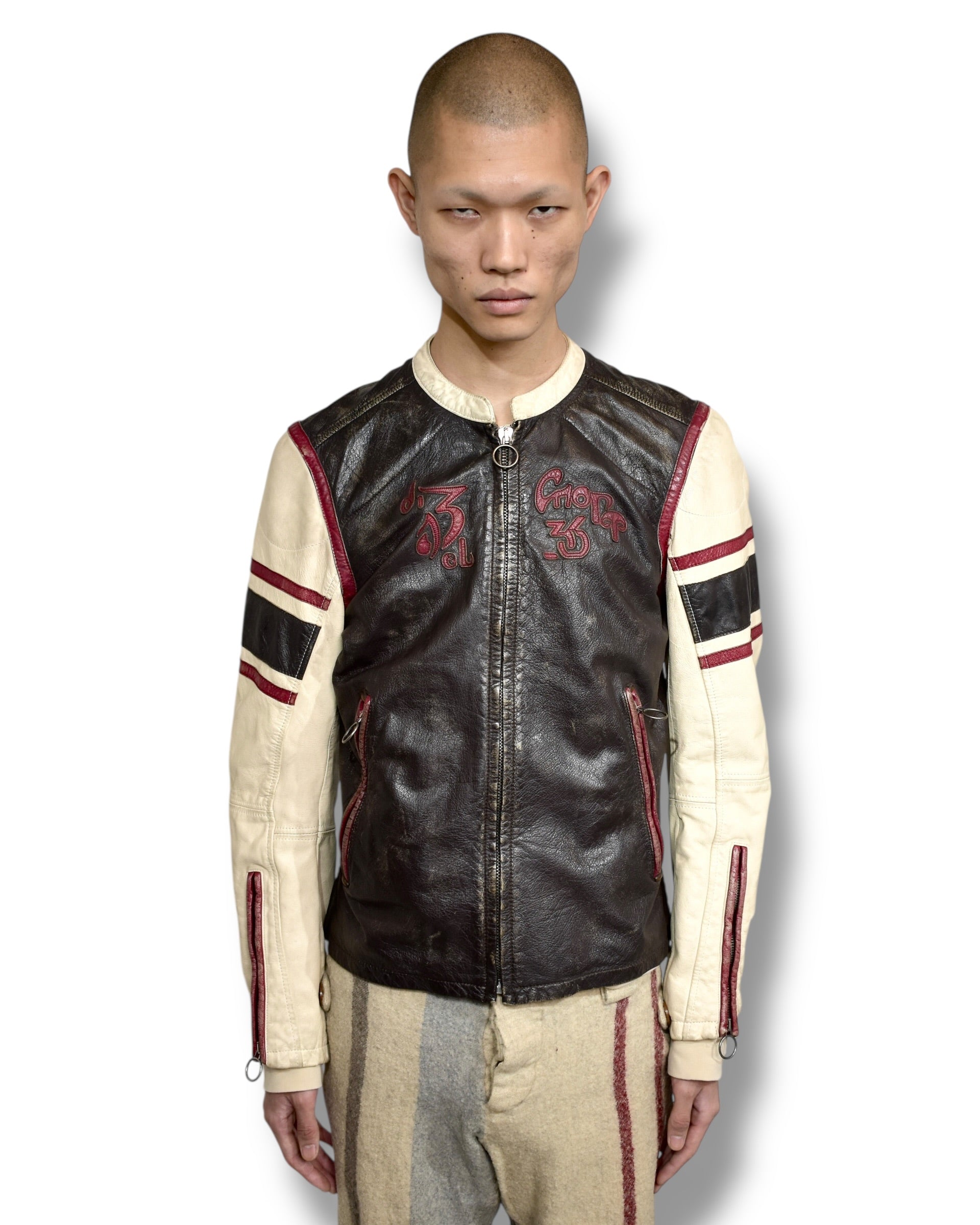 DIESEL lamb leather riders jacket