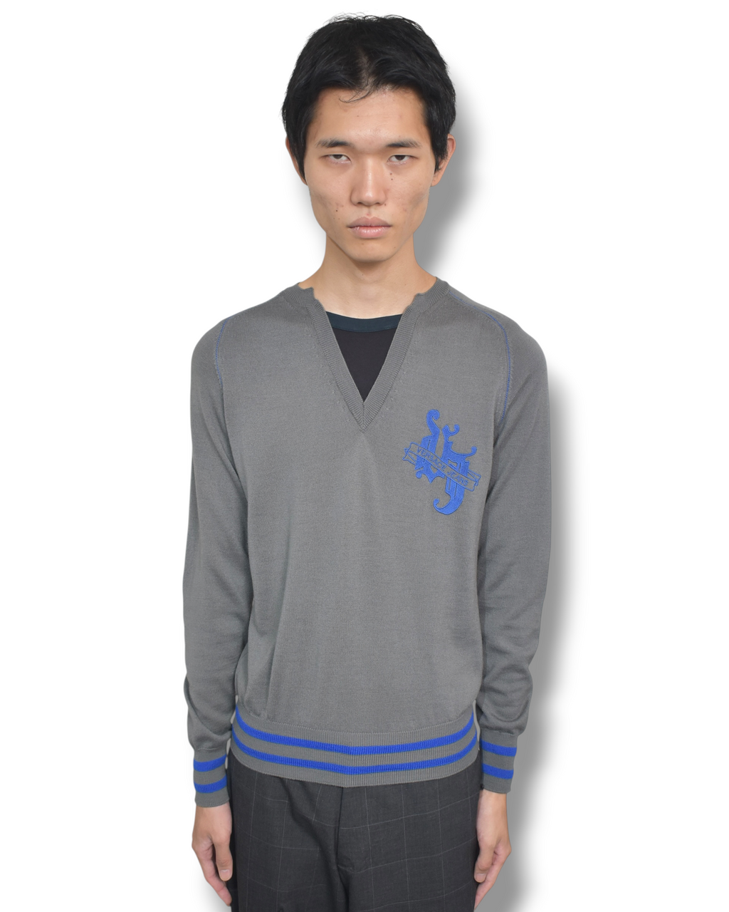 VERSACE JEANS elbow patch knit top