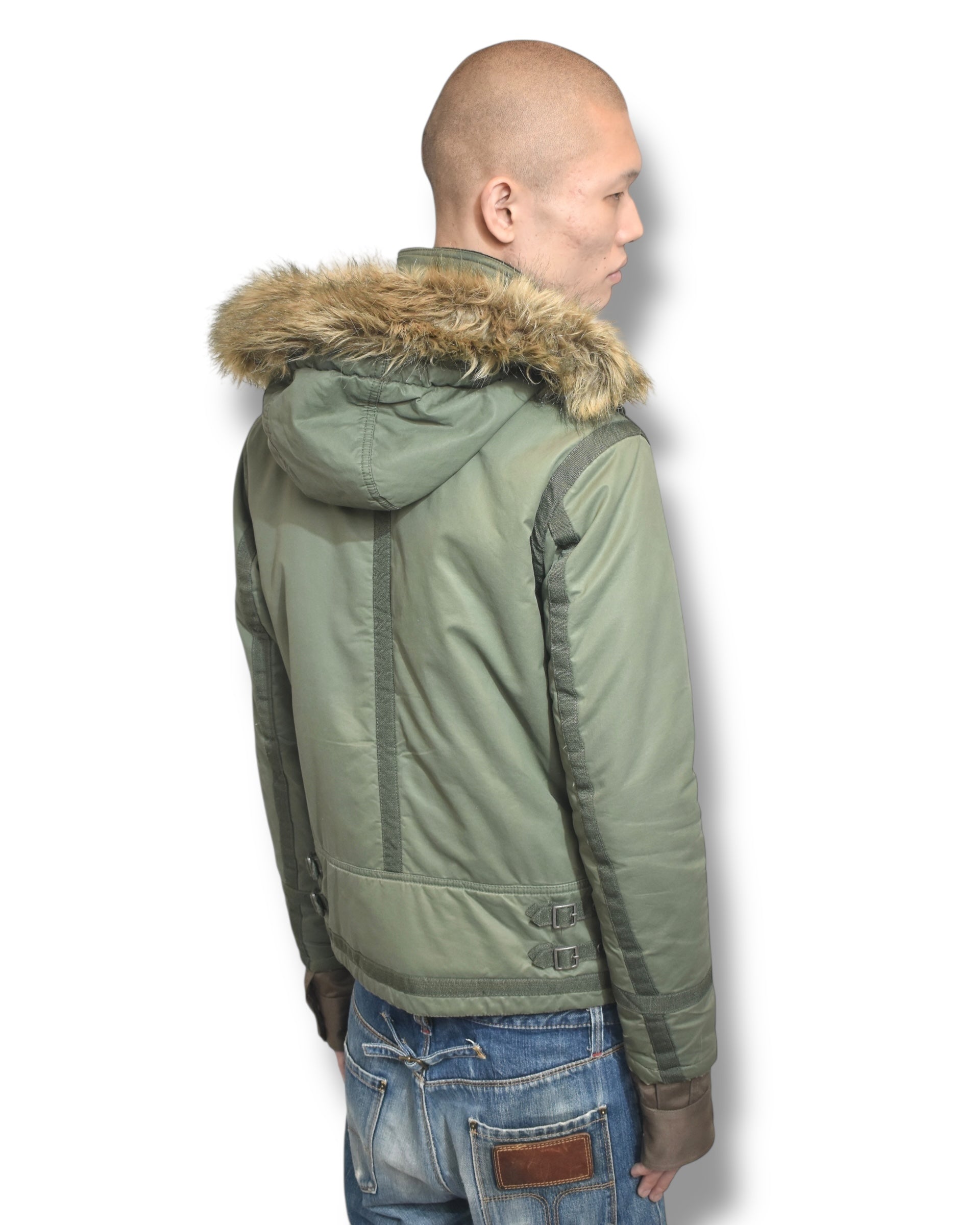 EARLY2000s DIESEL military fur jacket