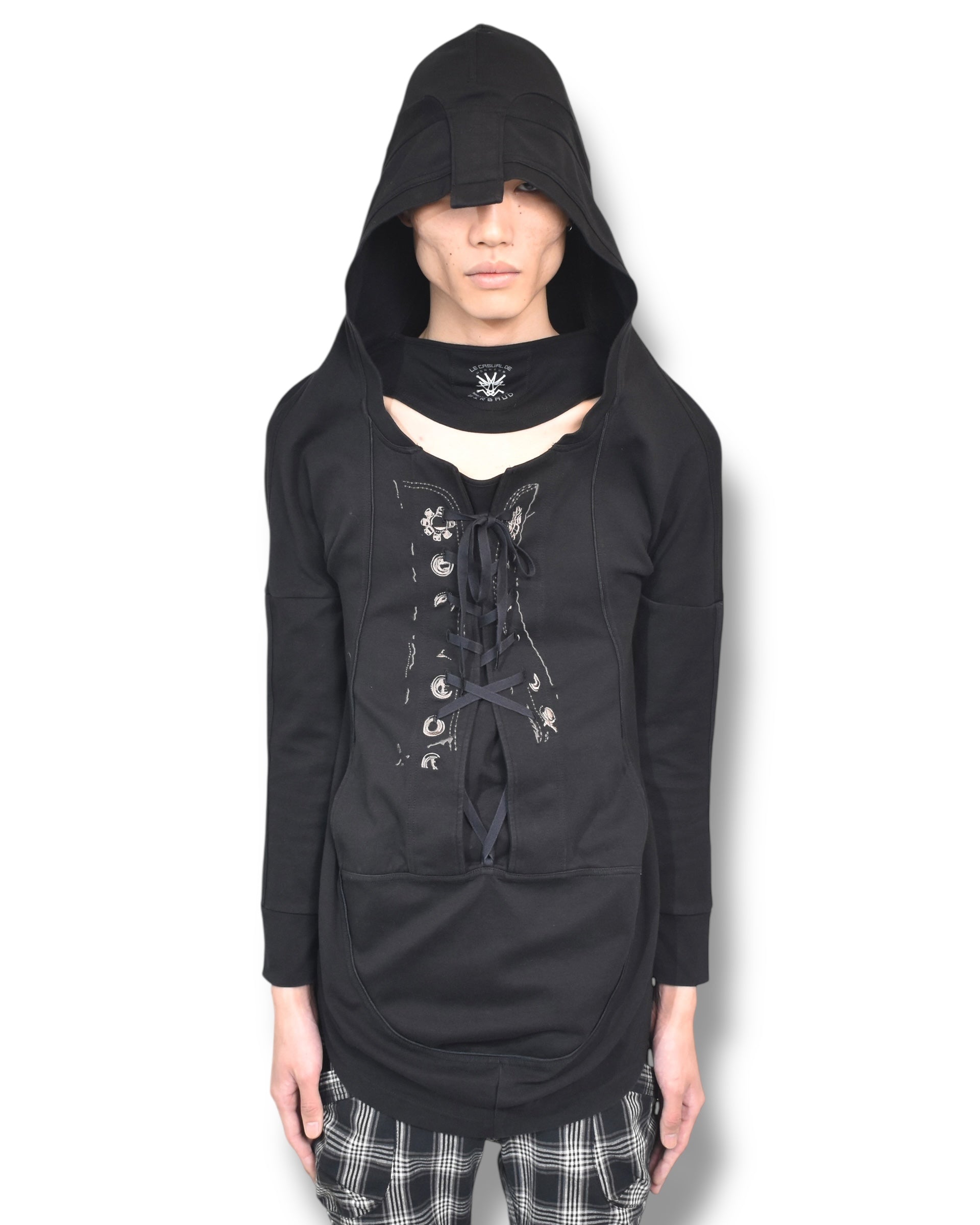 07AW MARITHE FRANCOIS GIRBAUD shoe lace-up hoodie