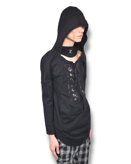 07AW MARITHE FRANCOIS GIRBAUD shoe lace-up hoodie
