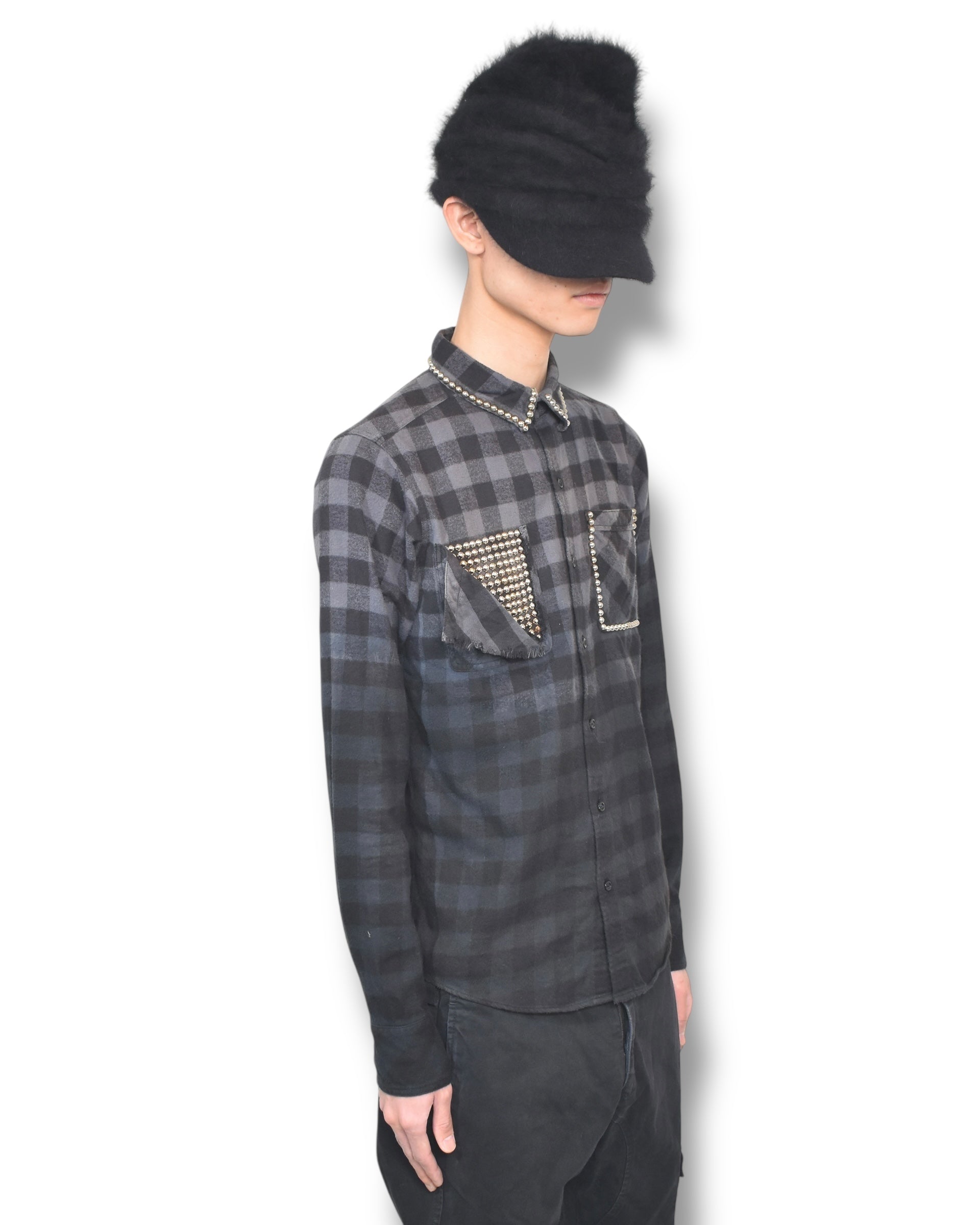 ZACVARGAS studs darkcheck shirt