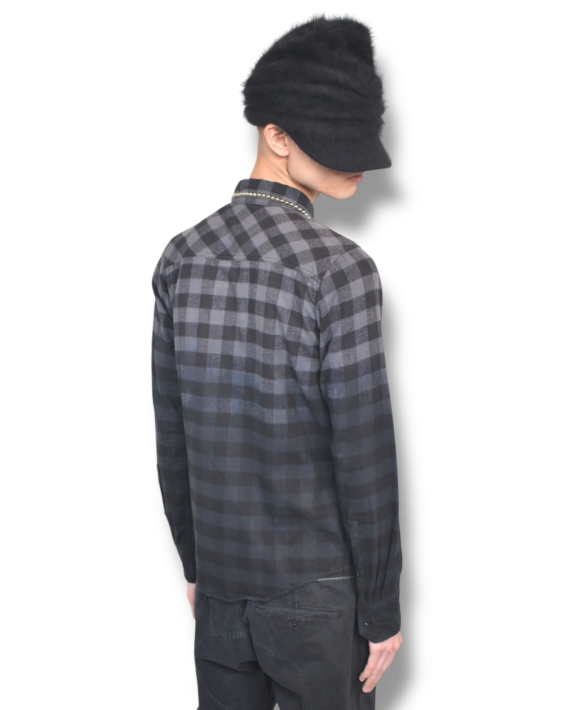 ZACVARGAS studs darkcheck shirt